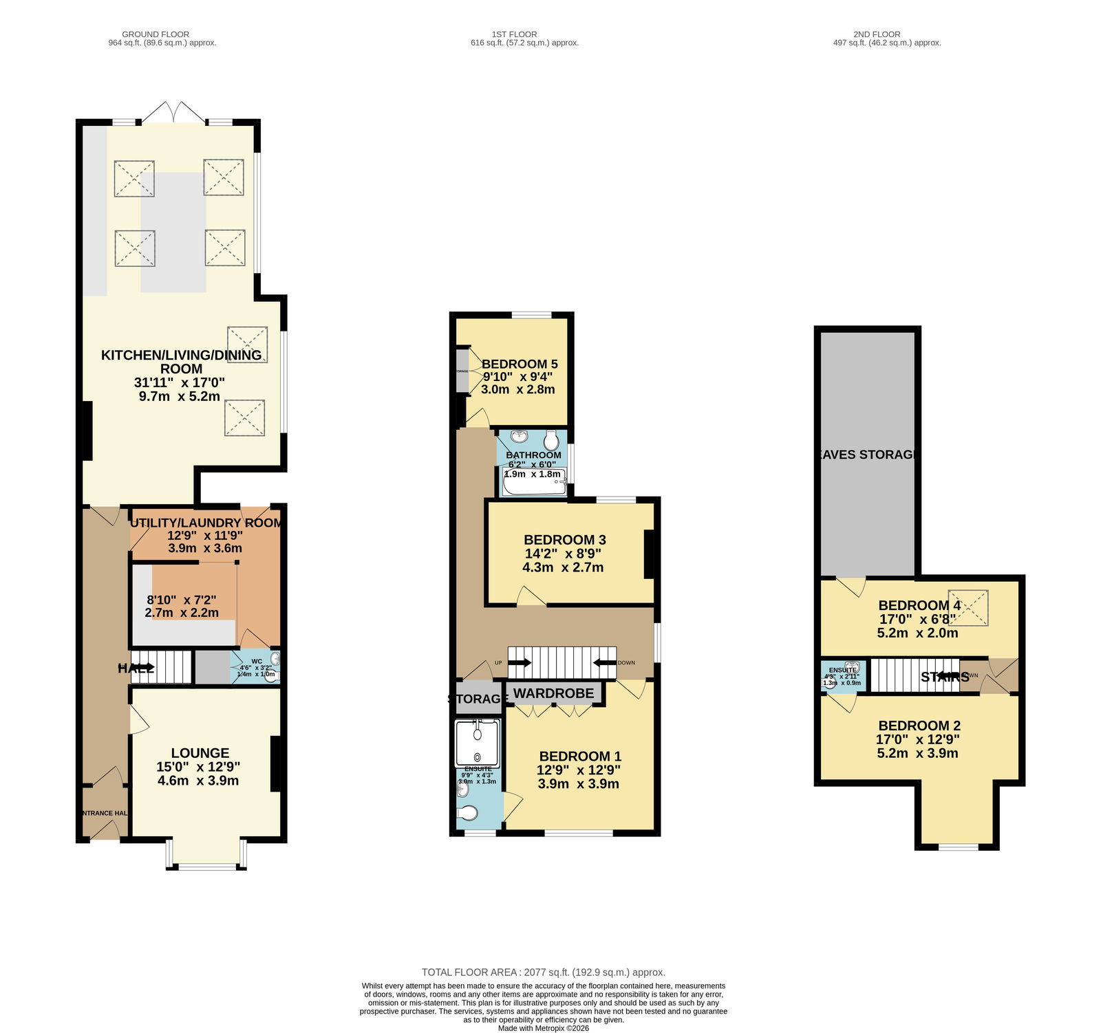 Rosslyn House, 37, Cherry Orchard, Lichfield floorplan