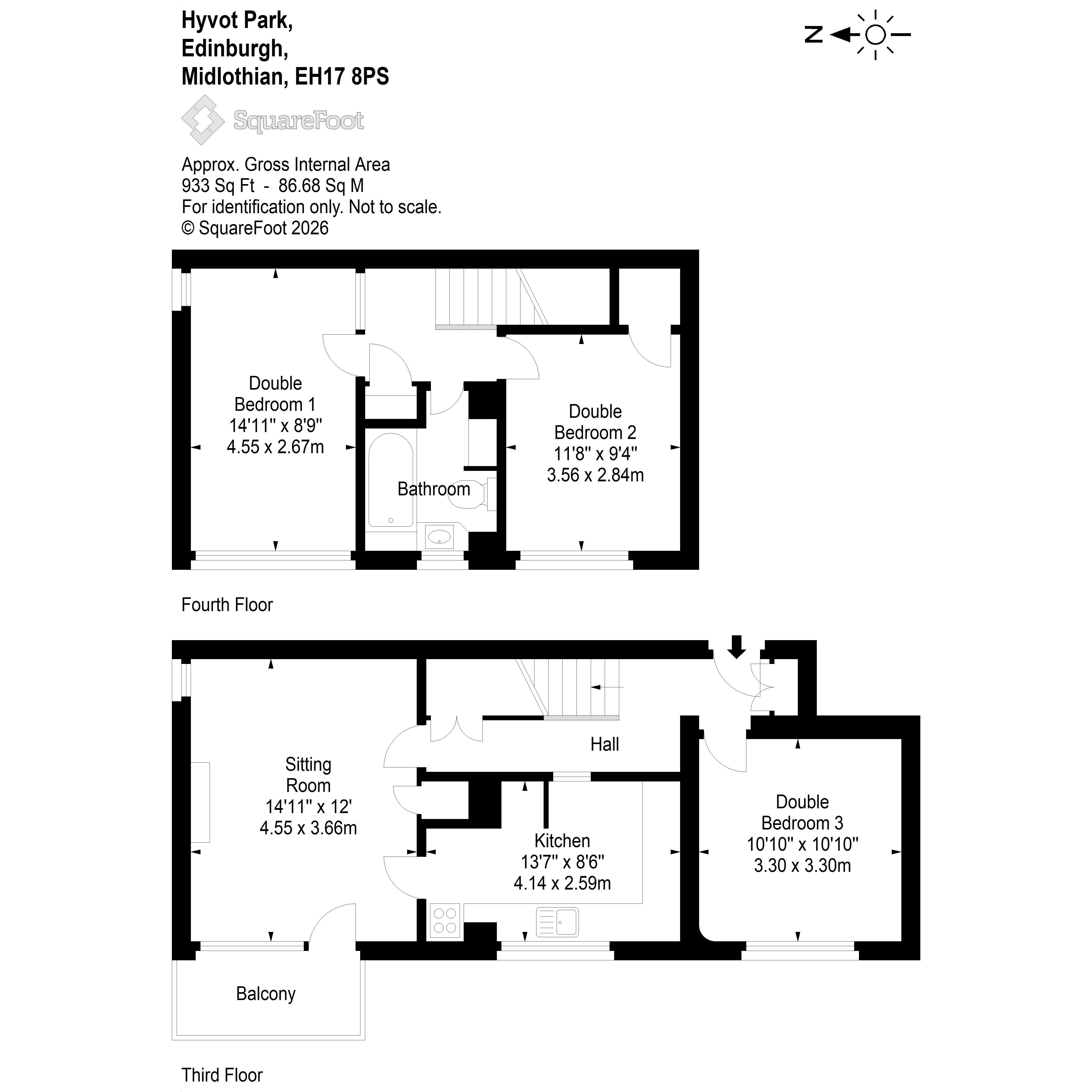 Flat 9, 12, Hyvot Park, Edinburgh floorplan
