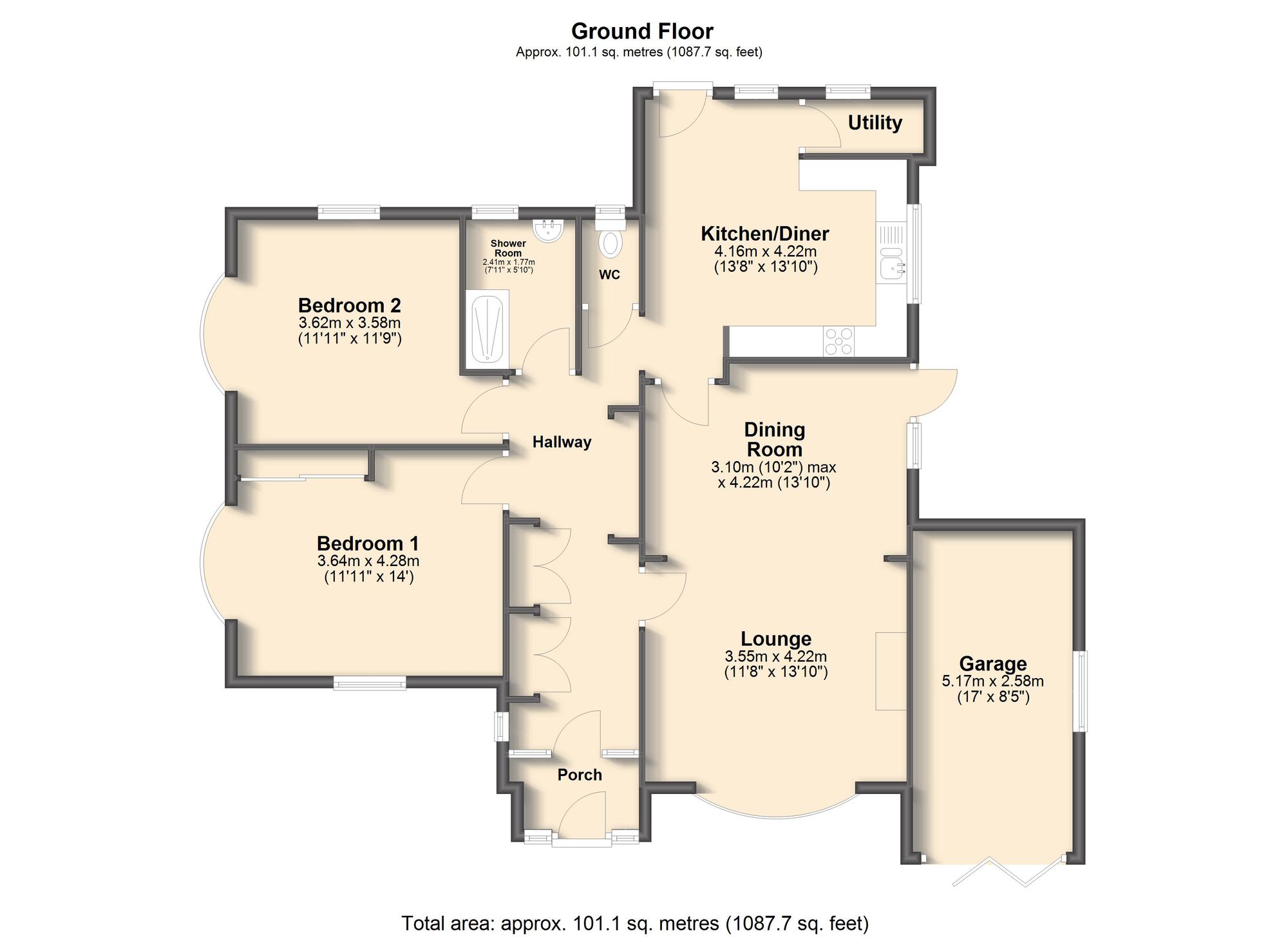 1 Heather Lea Place, Sheffield floorplan