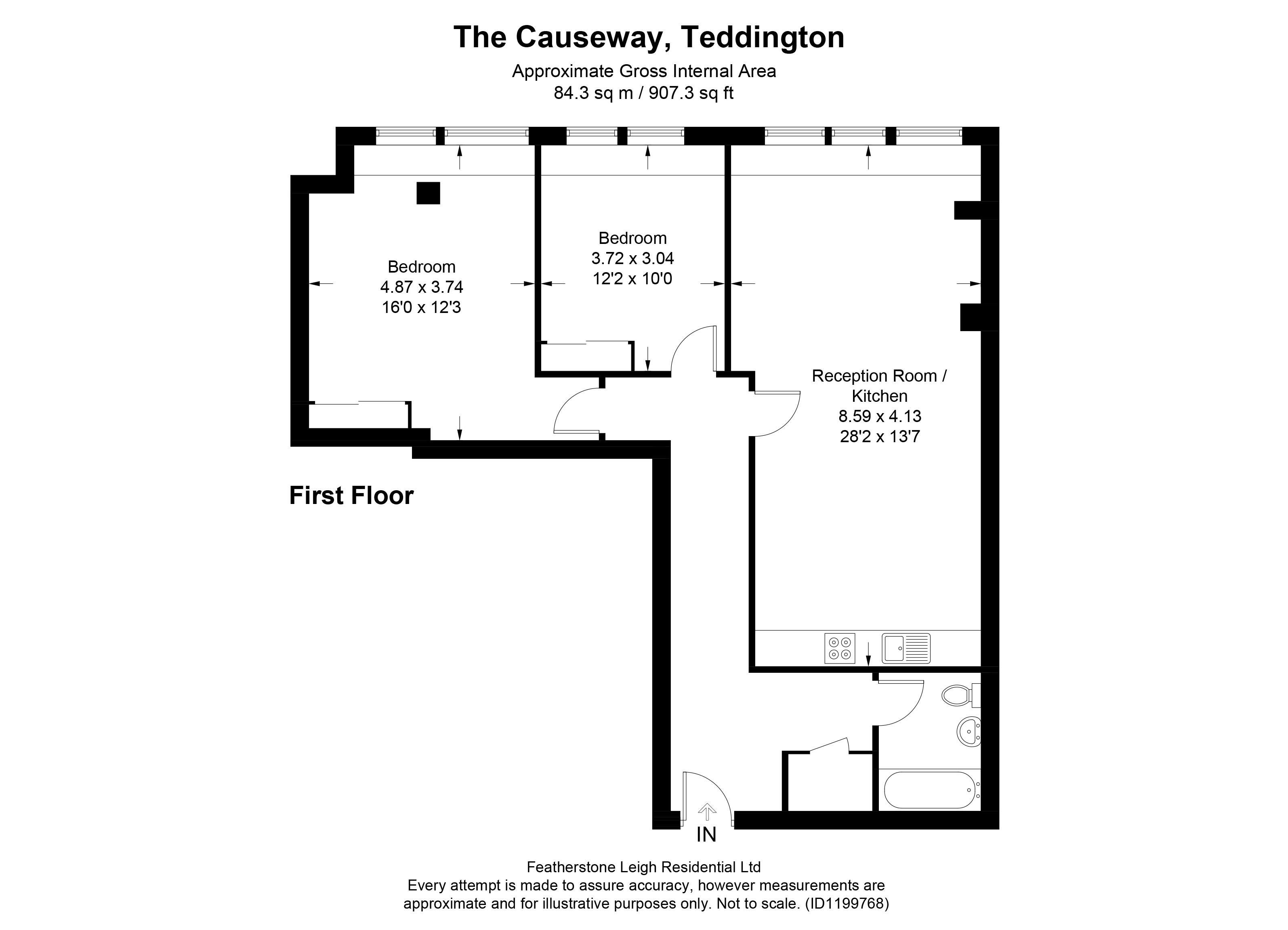 Flat 1 Dales House, 16-20, The Causeway, Middlesex floorplan