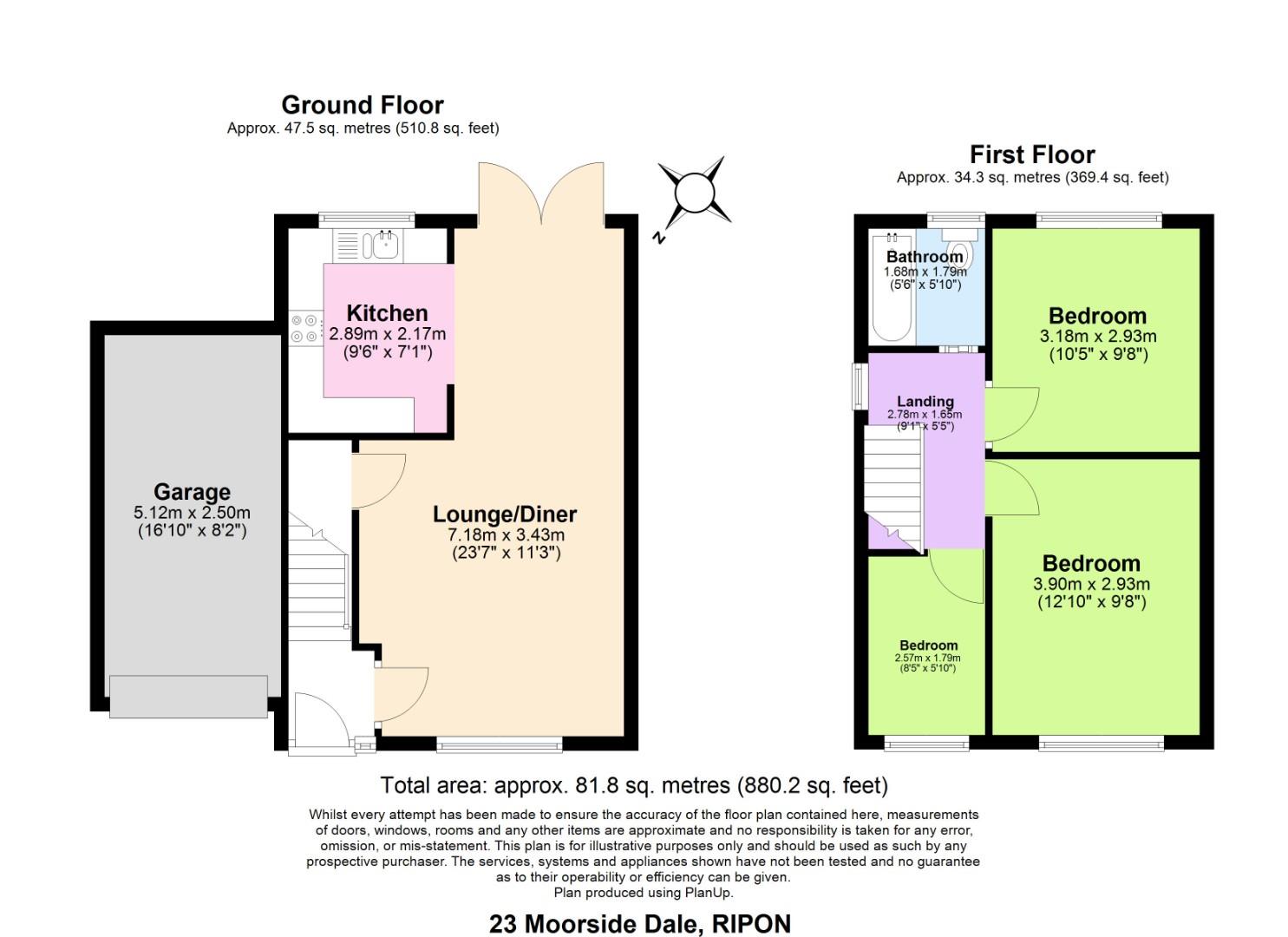 23, Moorside Dale, Ripon floorplan