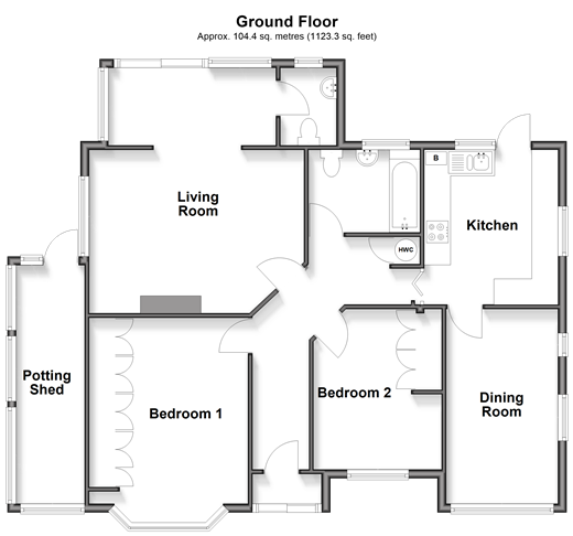 Downs Court Road, Purley floorplan