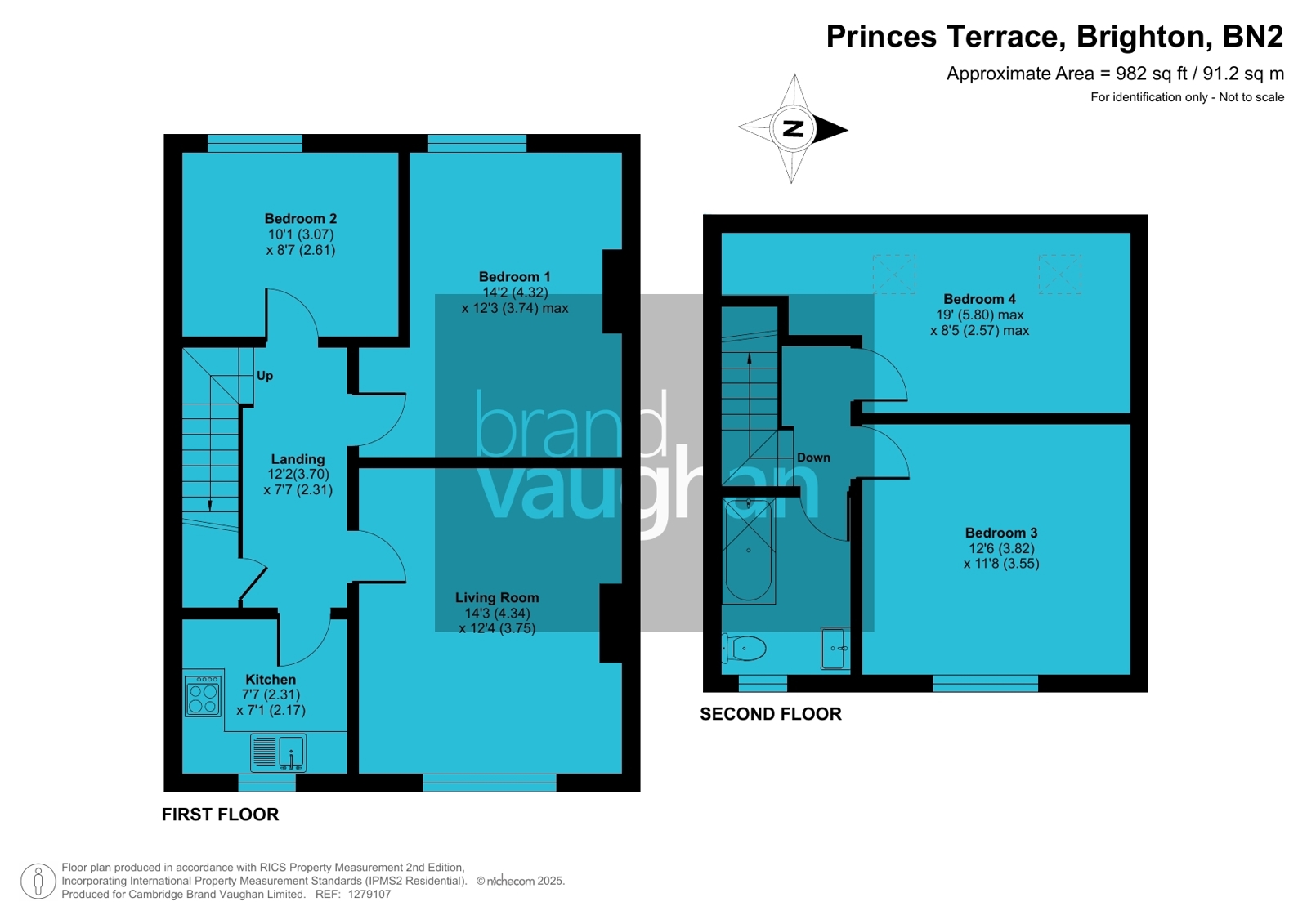 Upper Maisonette, 48, Princes Terrace, Brighton floorplan