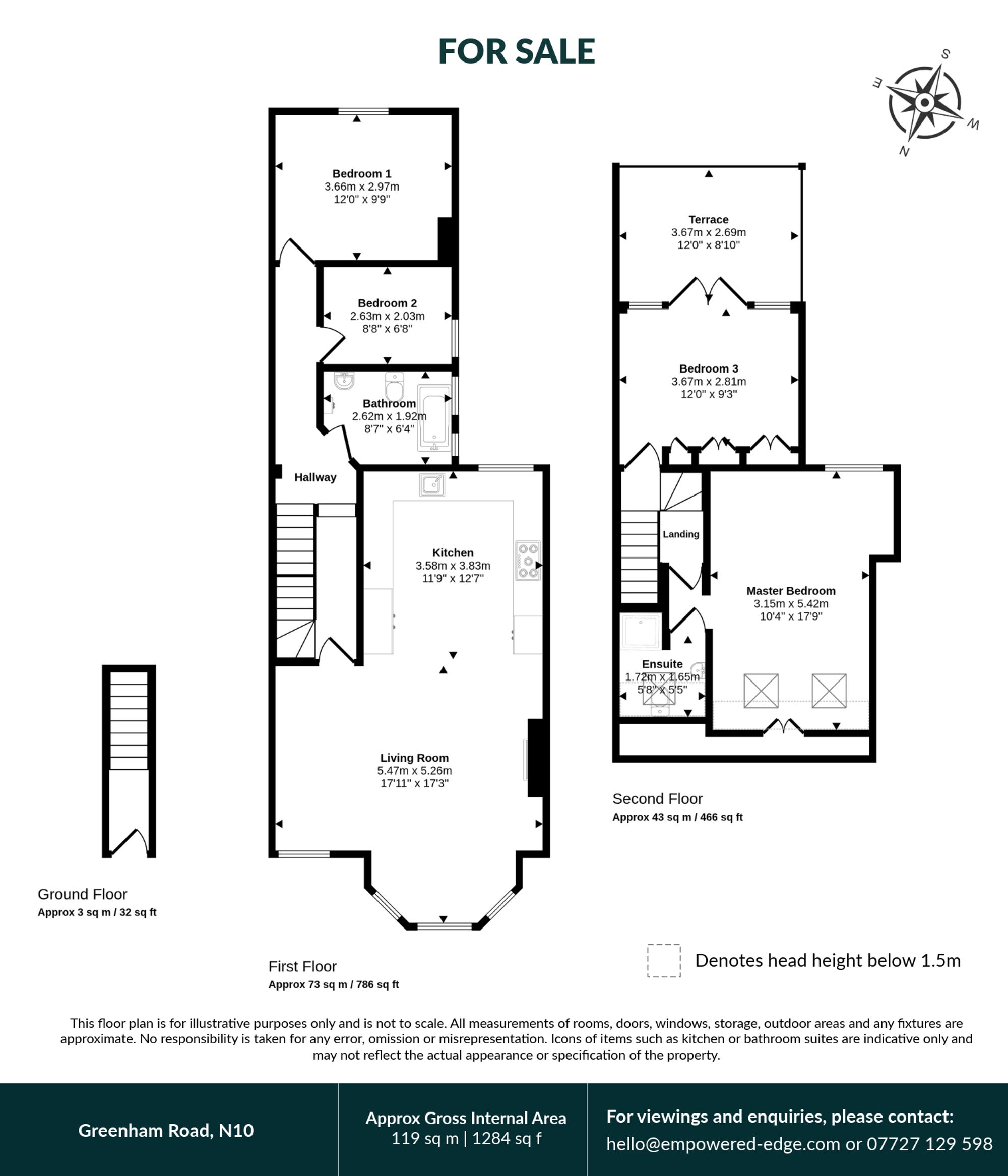 First Floor Flat, 86 Greenham Road, London floorplan