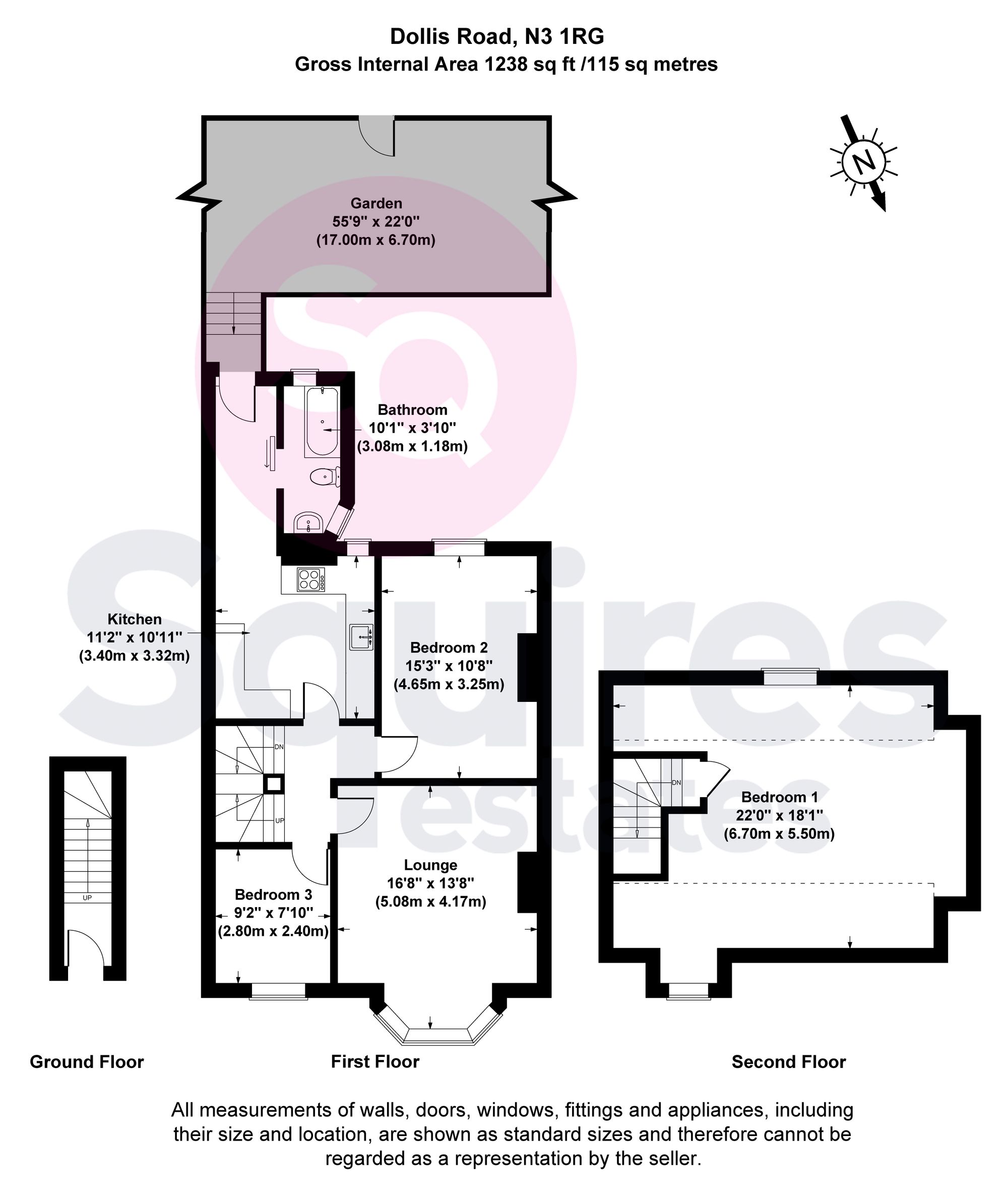 First Floor Flat, 42 Dollis Road, London floorplan