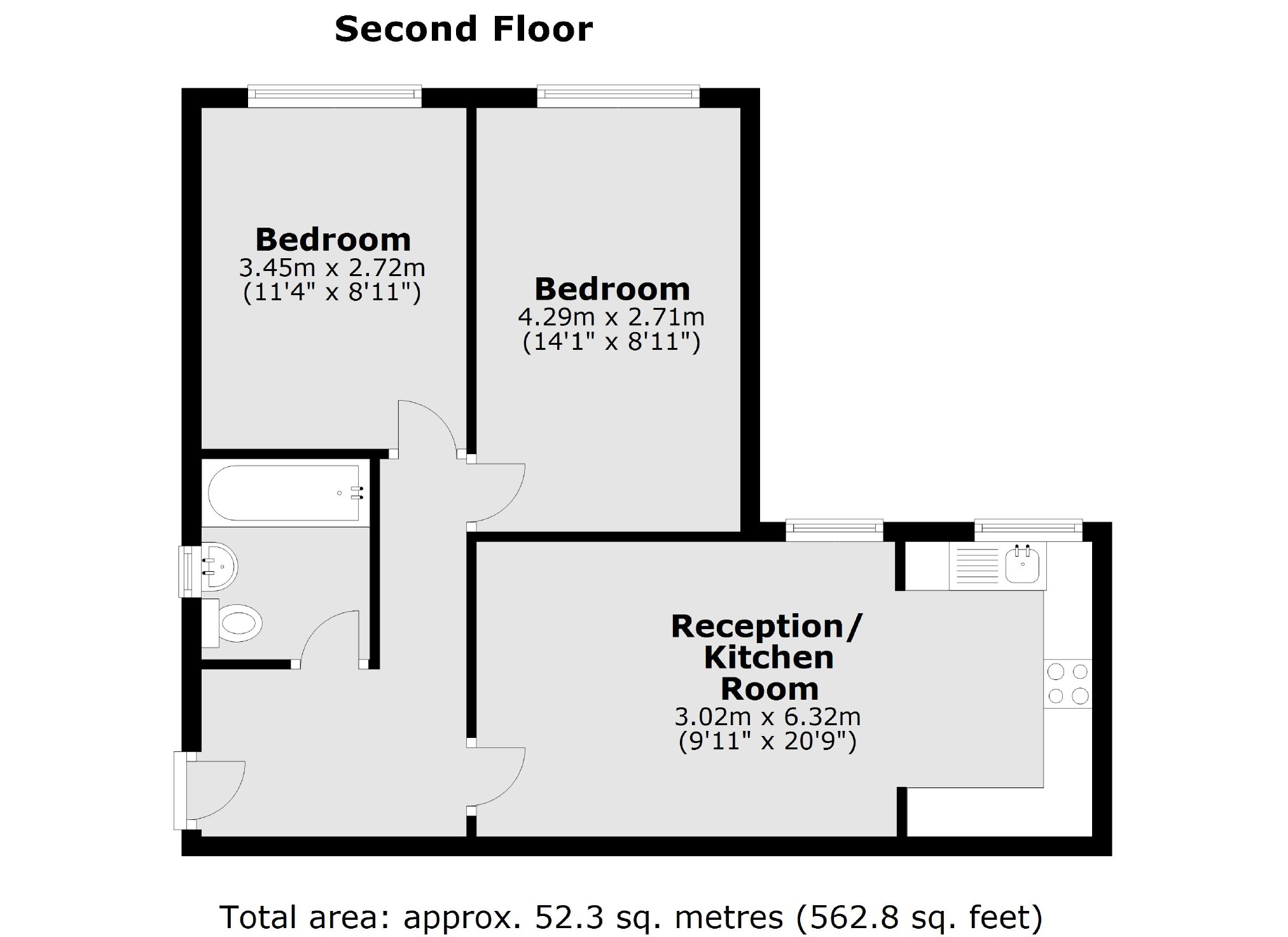 Flat D, Hillfield Court, 214, Algernon Road, London floorplan