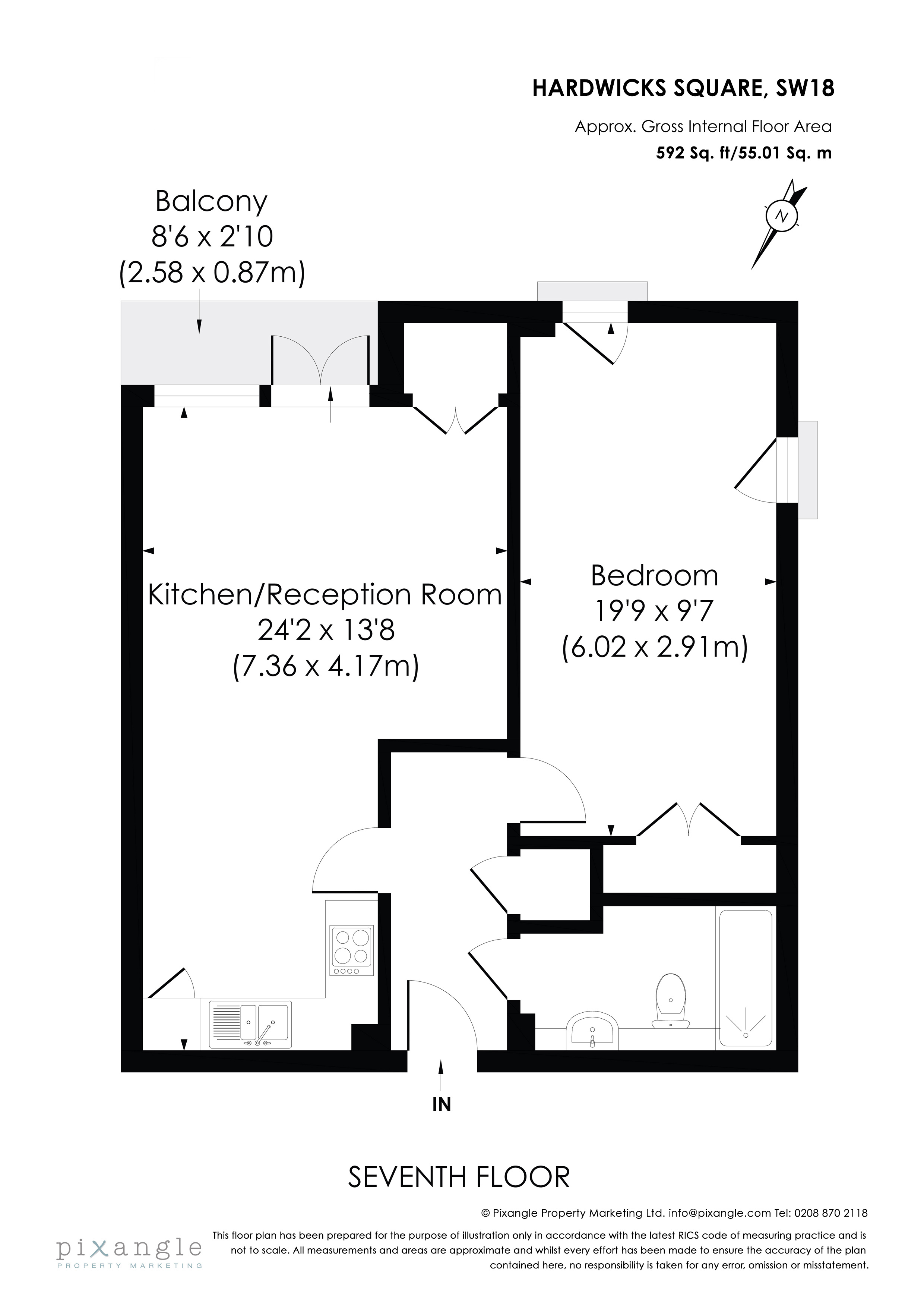 1 Bedrooms Flat to rent in Hardwicks Square, London SW18
