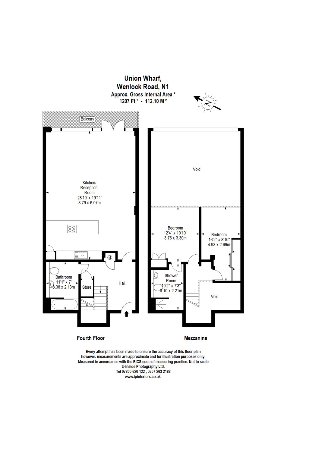 2 Bedrooms Flat to rent in Wenlock Road, Islington N1