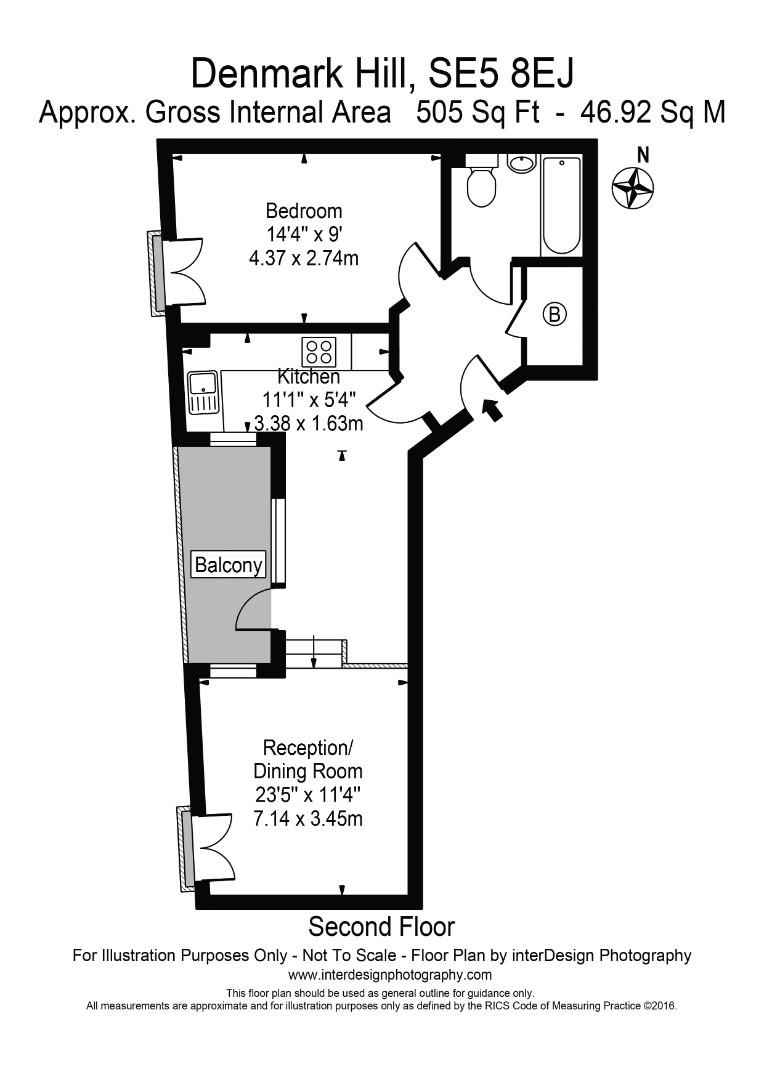 Flat 5, 127, Denmark Hill, London floorplan