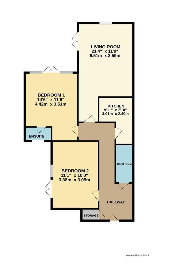 Flat 3 Pacific Heights North, 17 Golden Gate Way, Eastbourne floorplan