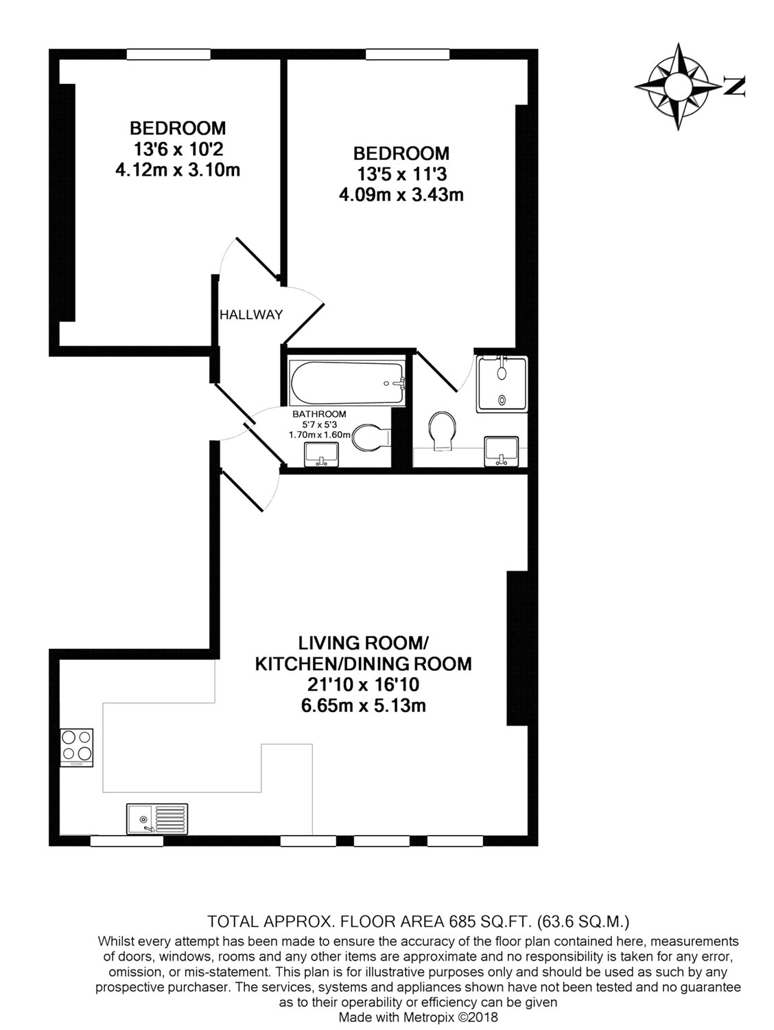 2 Bedrooms Flat to rent in West End Lane, West Hampstead NW6