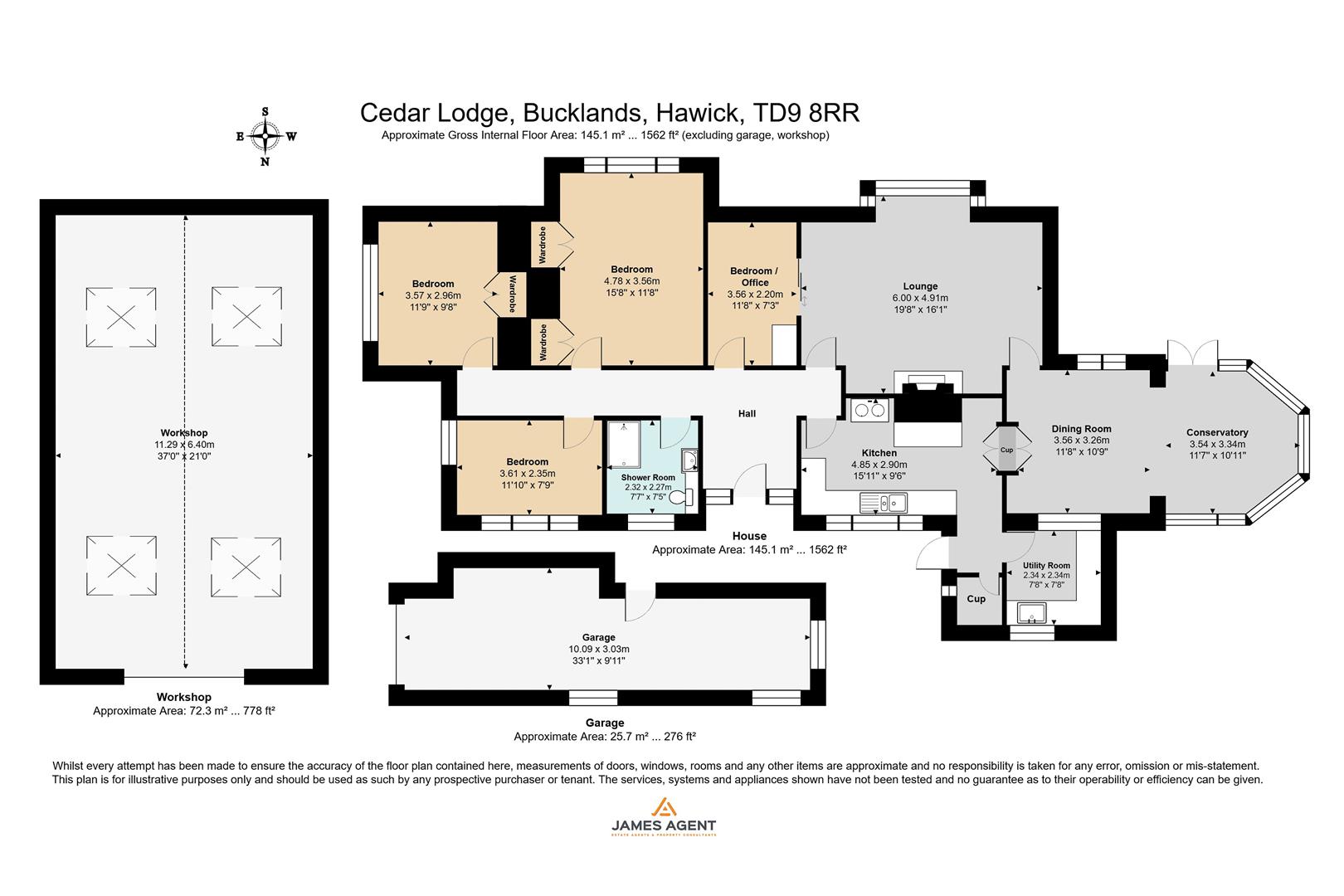 Cedar Lodge, Bucklands, Hawick floorplan