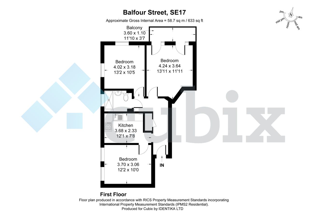 Flat 3, 93-95, Balfour Street, London floorplan