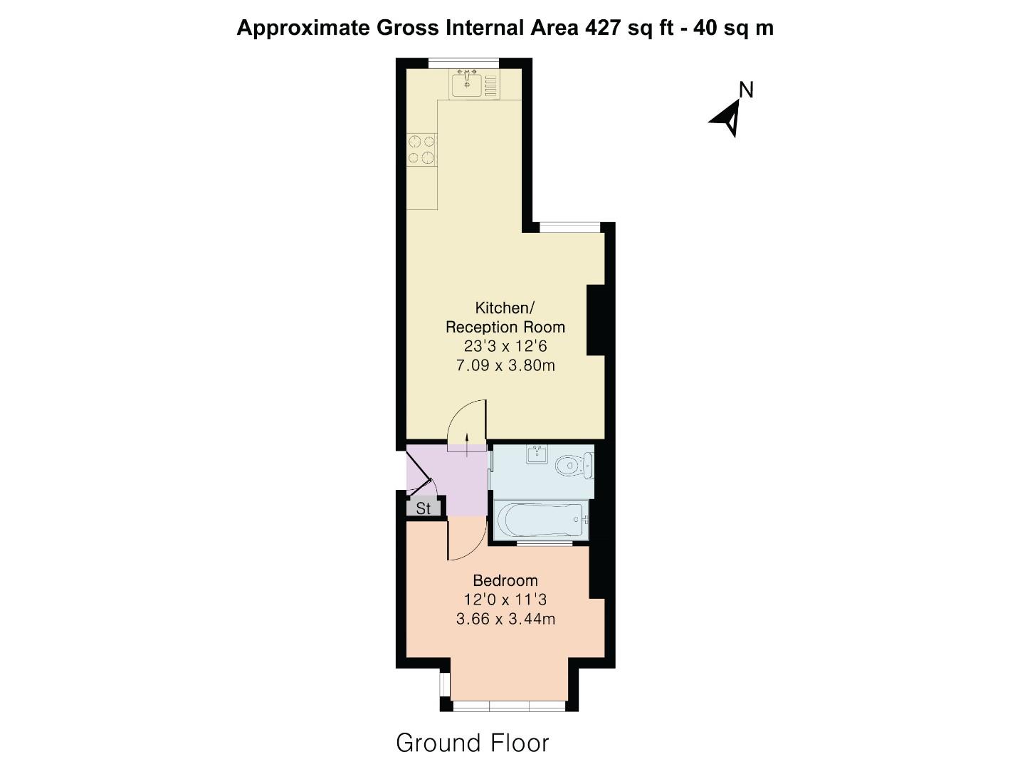 Flat 3, 56, Hillcourt Road, London floorplan