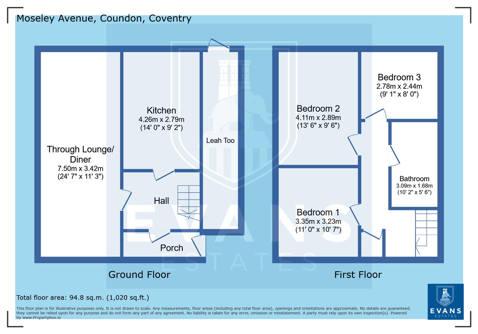 144, Moseley Avenue, Coventry floorplan