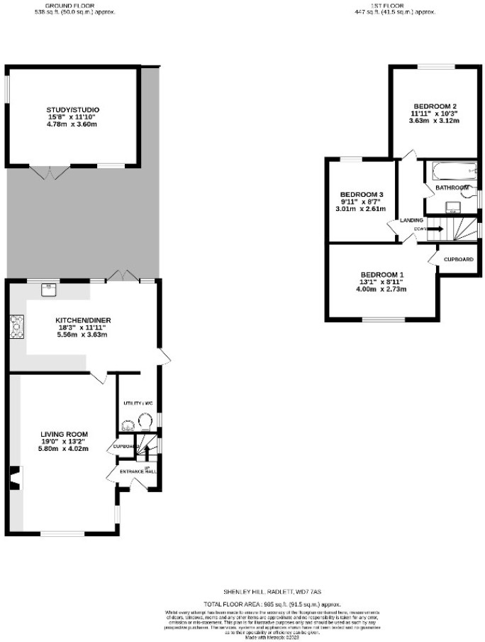 11, Shenley Hill, Hertfordshire floorplan