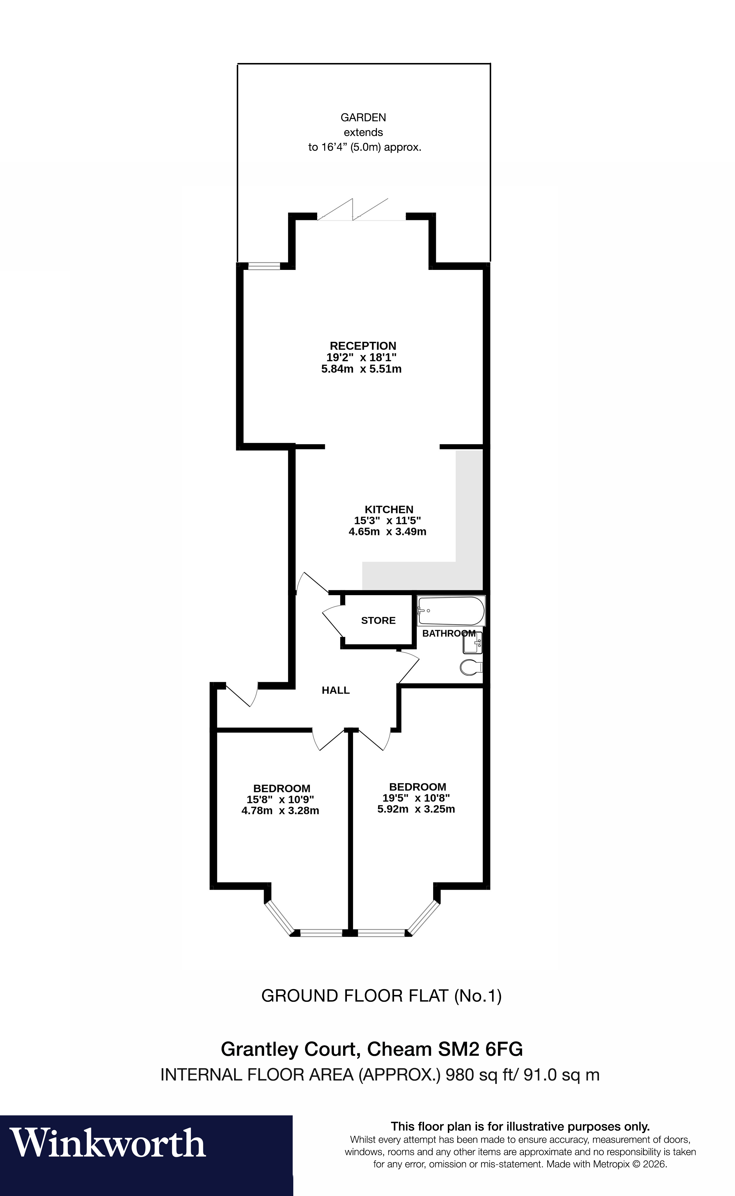 Flat 1, Grantley Court, 1, Holly Oak Close, Sutton floorplan