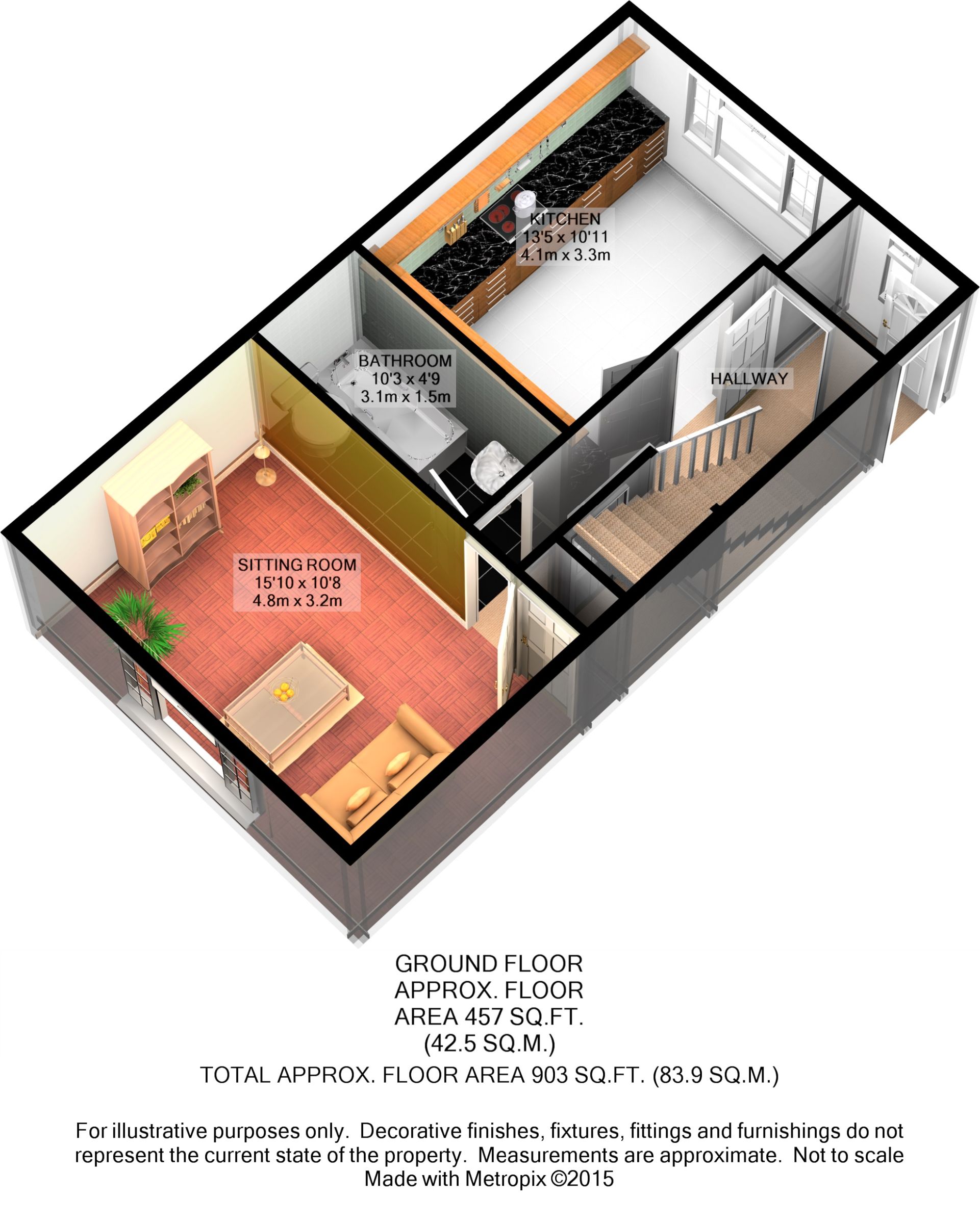 Flat 2 Carters Court, St Columb floorplan