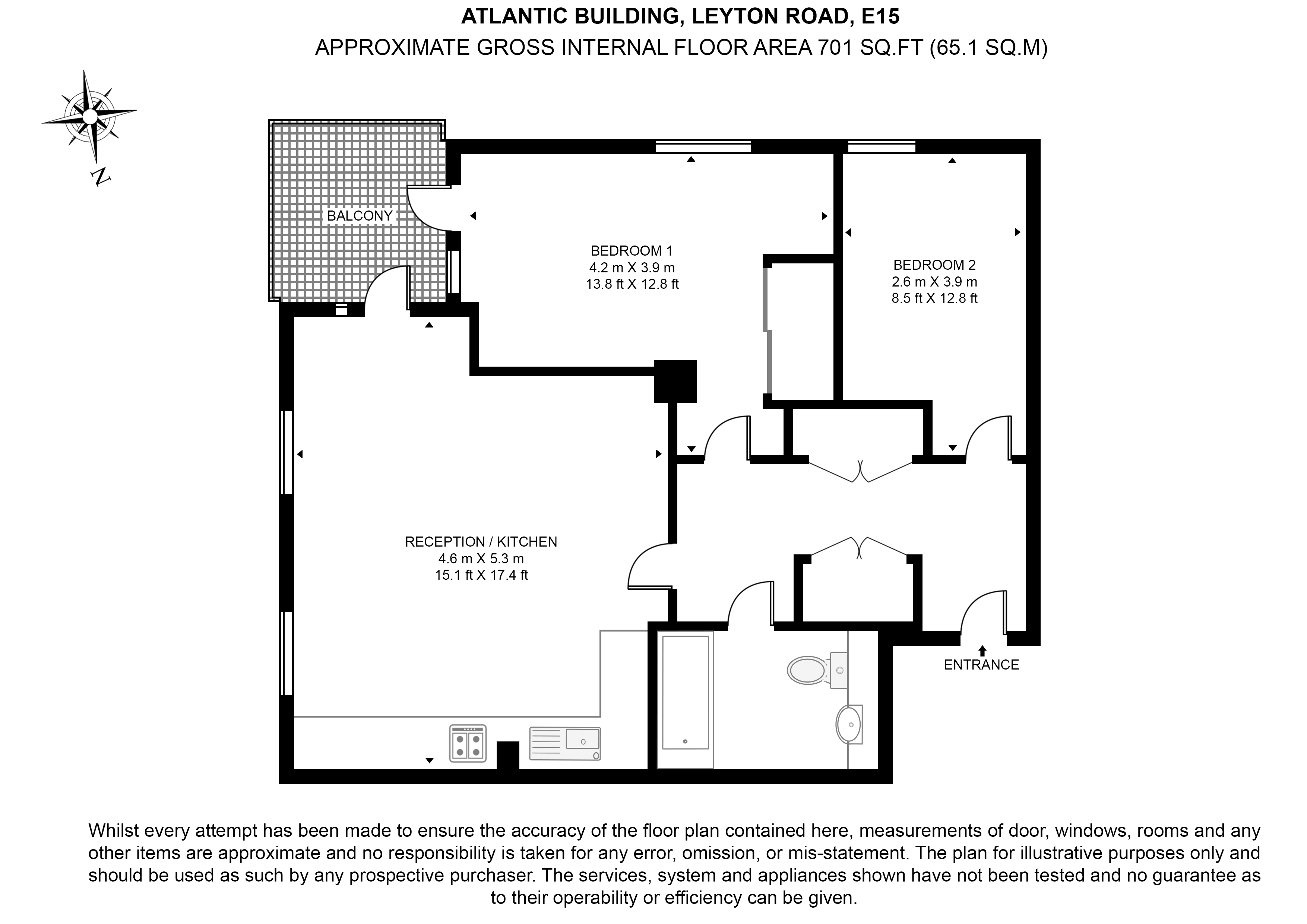 Flat 11,, Atlantic Building, Stratford floorplan