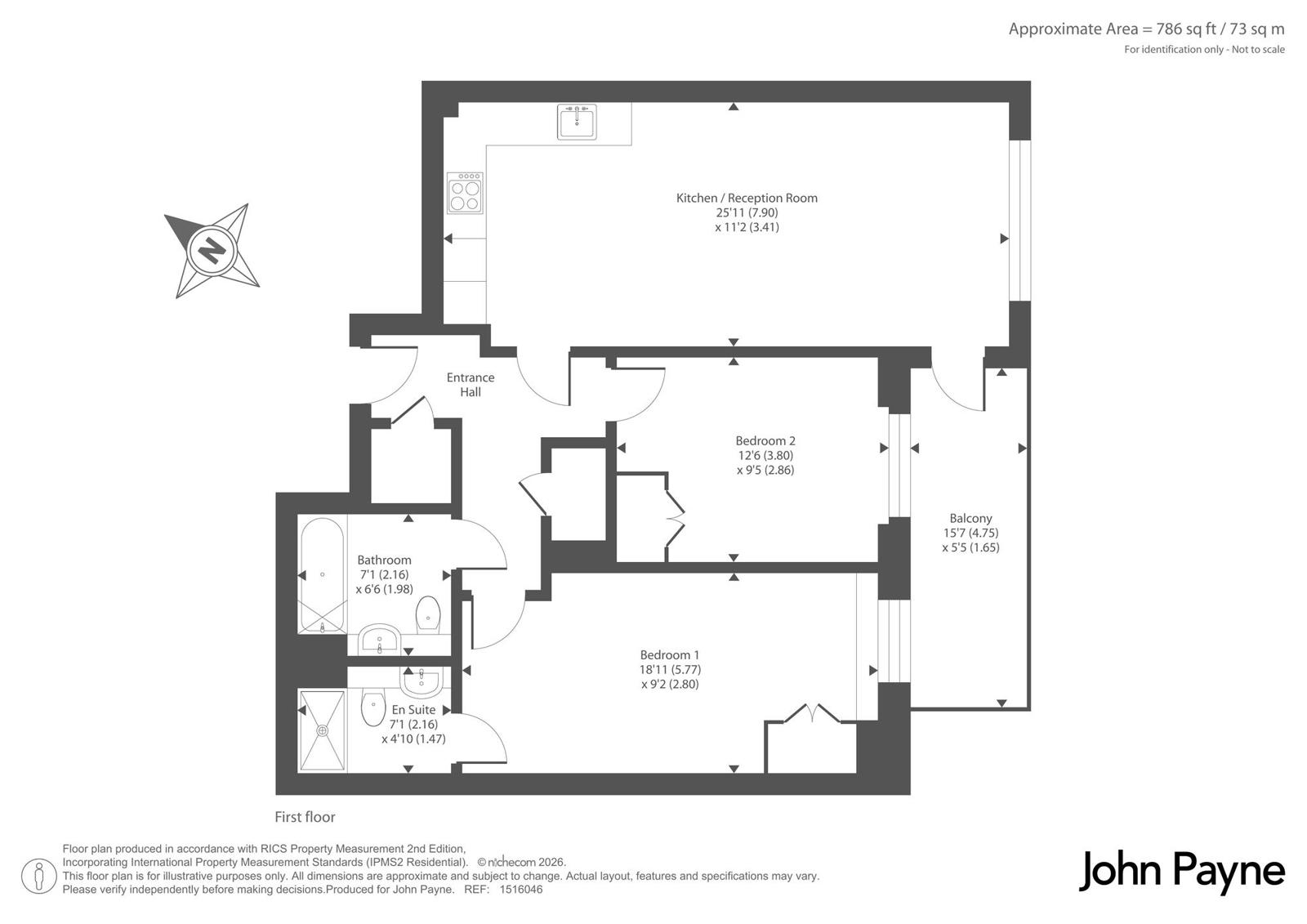 Flat 12 Amparo House, 2, Burney Street, Greenwich floorplan