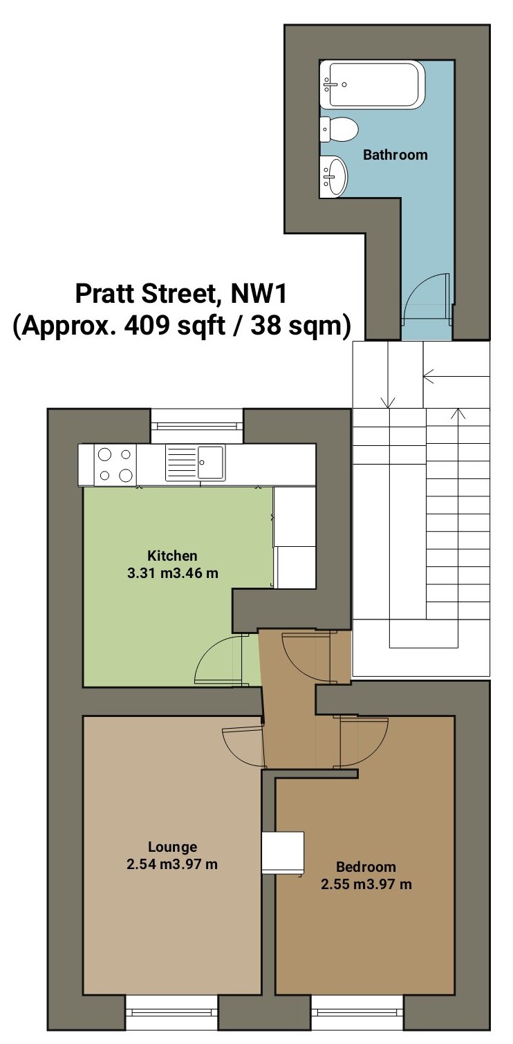 1 Bedrooms Flat to rent in Pratt Street, Camden NW1