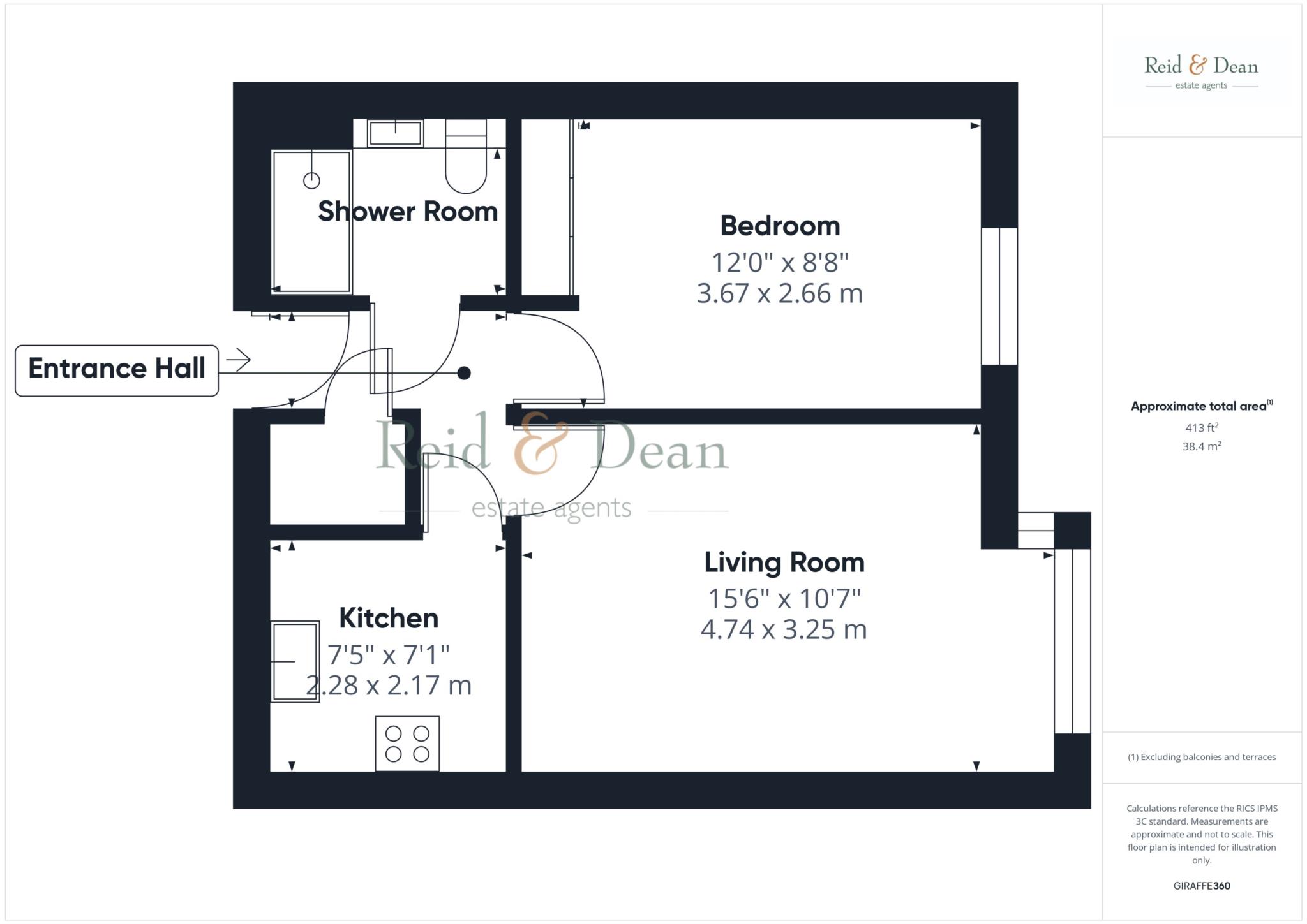 Flat 15 Andwell Court, Trinity Place, Eastbourne floorplan