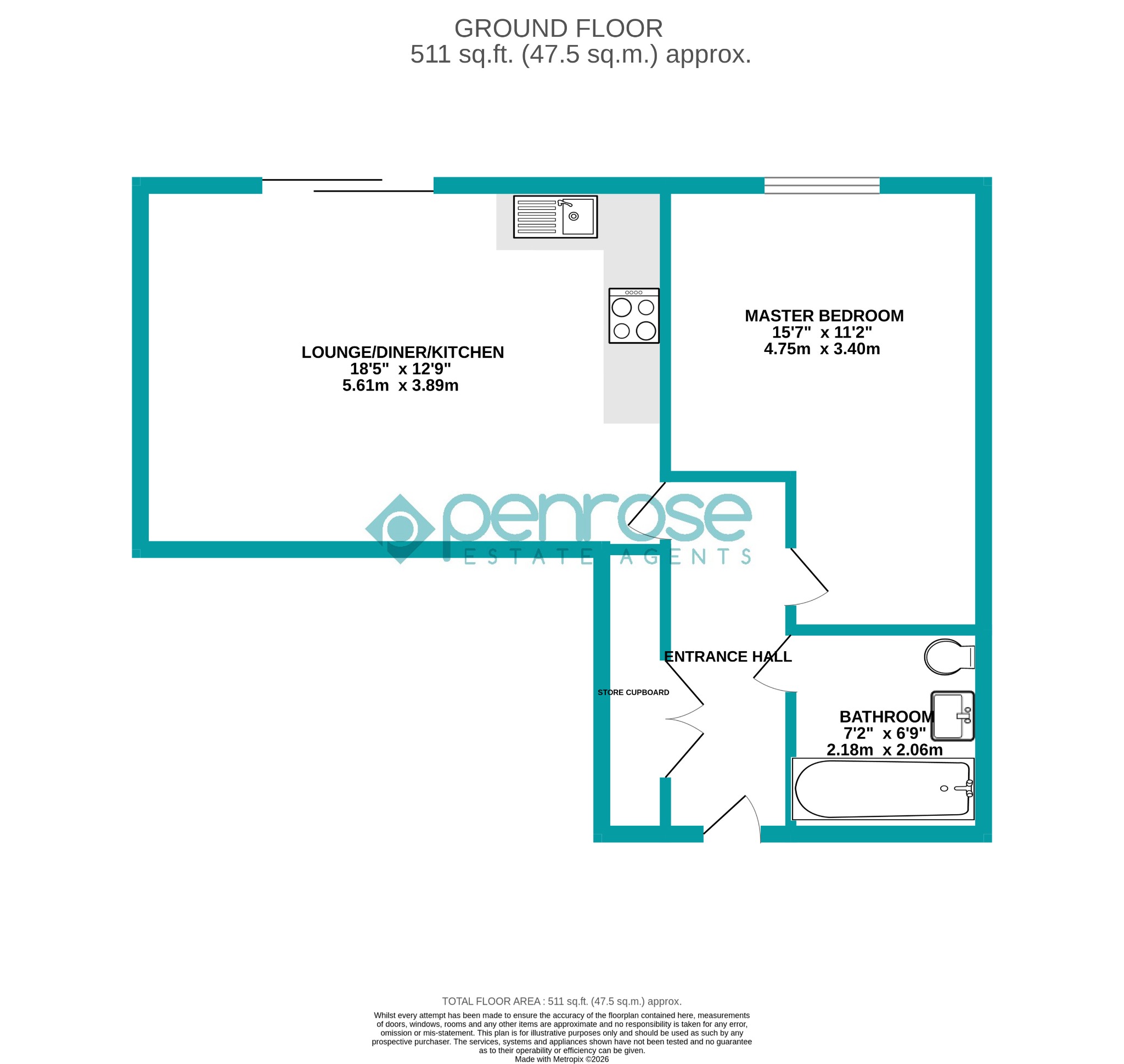 Flat 8  Flat 8, Stirling Drive, Luton floorplan