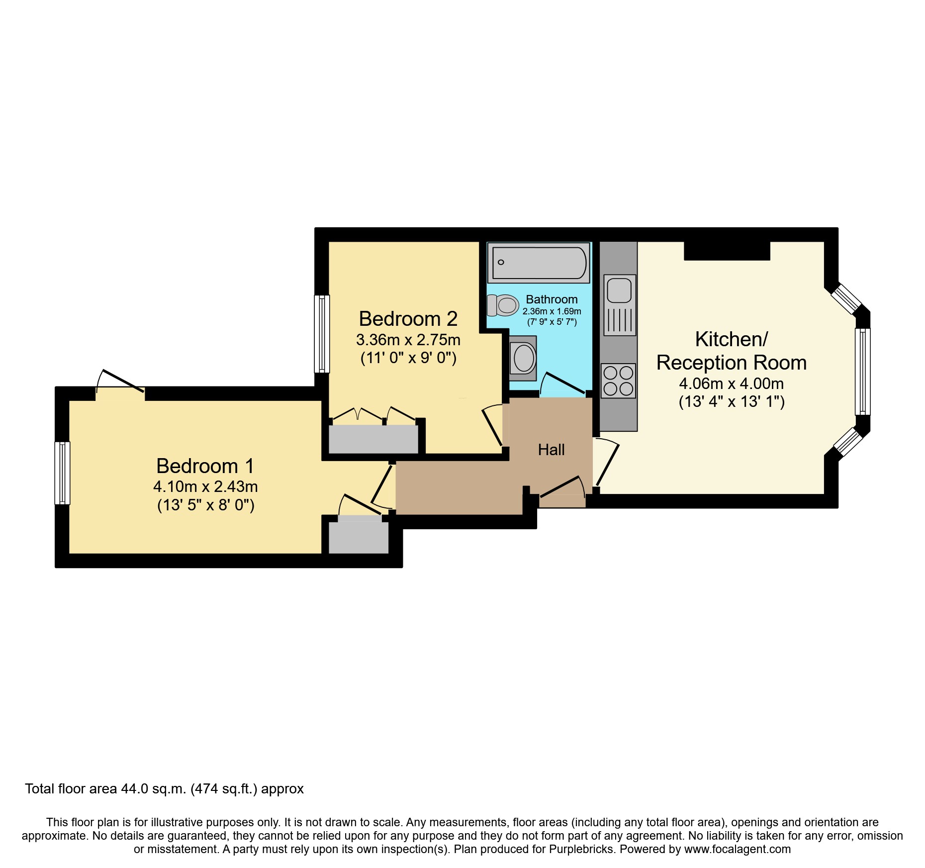34, F2, Devonshire Place, Brighton floorplan