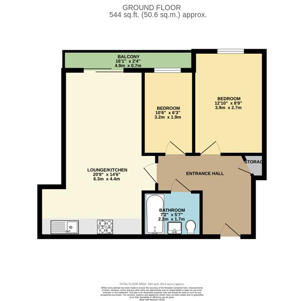 Flat 41, Brook Court, Spring Place, Barking floorplan