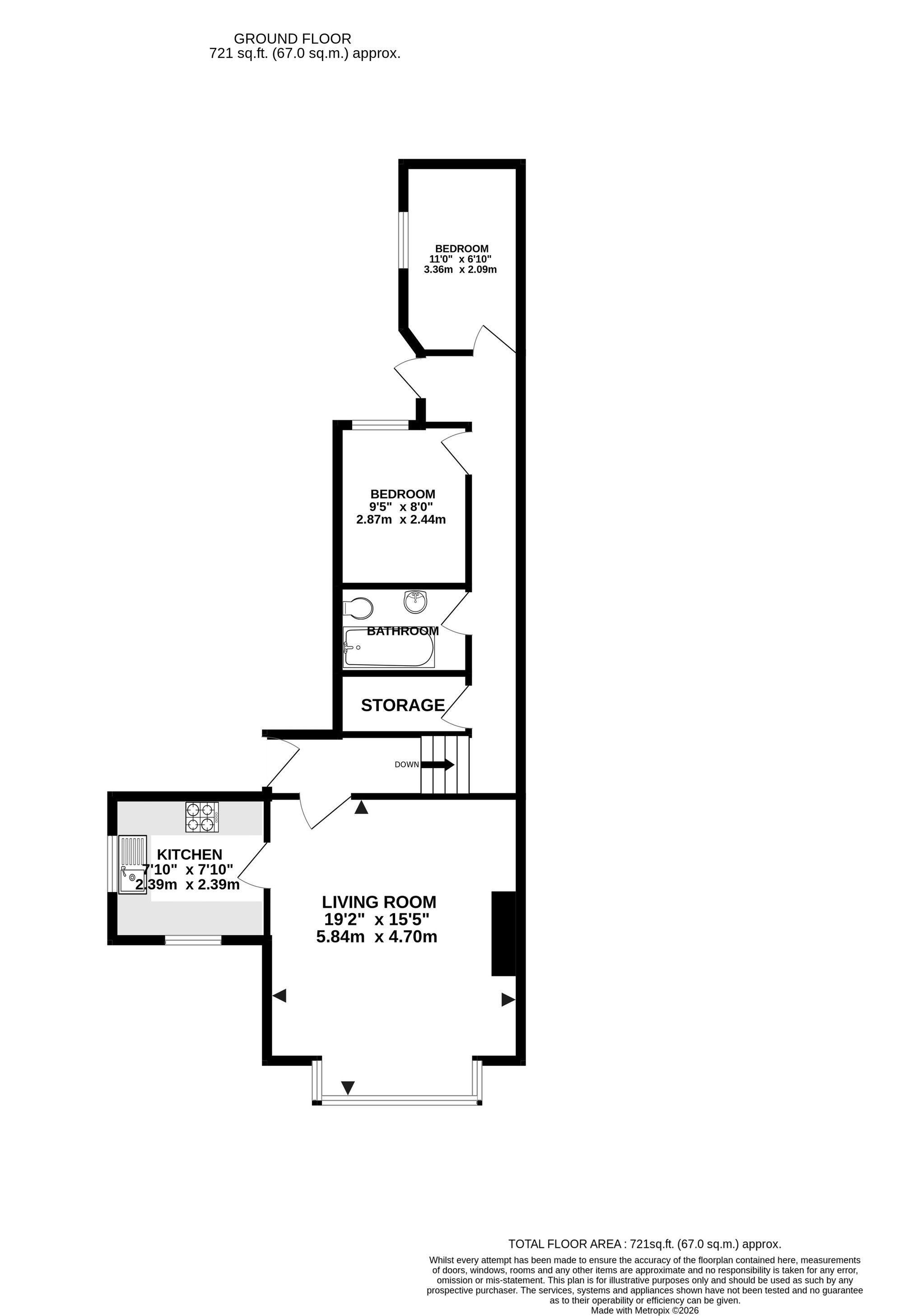 Flat 3, 24 St. Davids Road, Southsea floorplan
