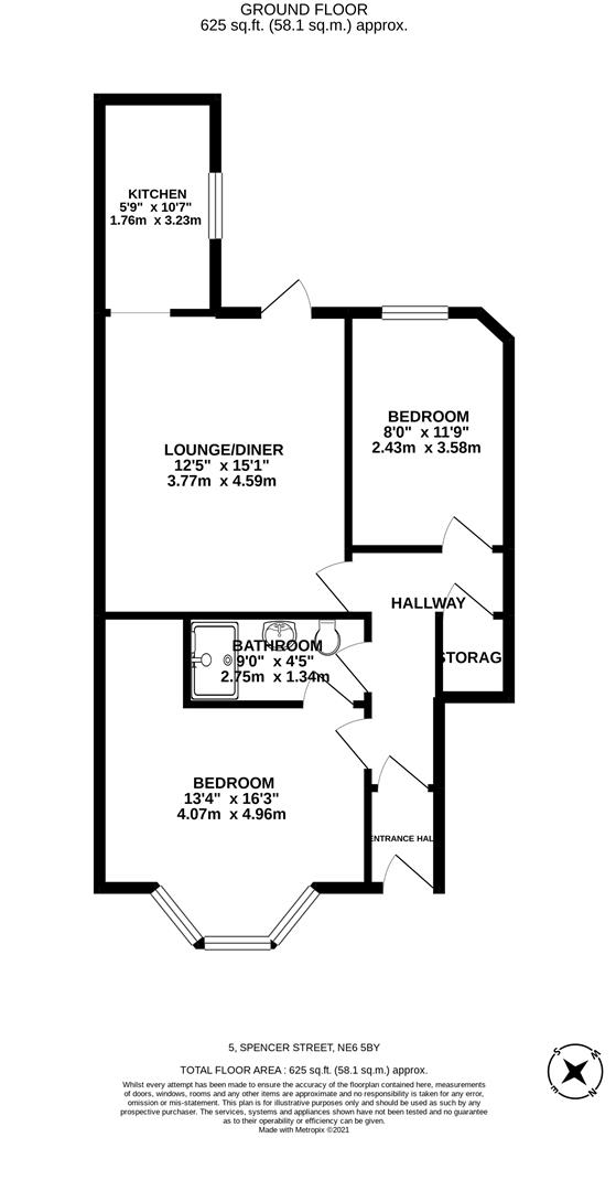 5, Spencer Street, Newcastle Upon Tyne floorplan