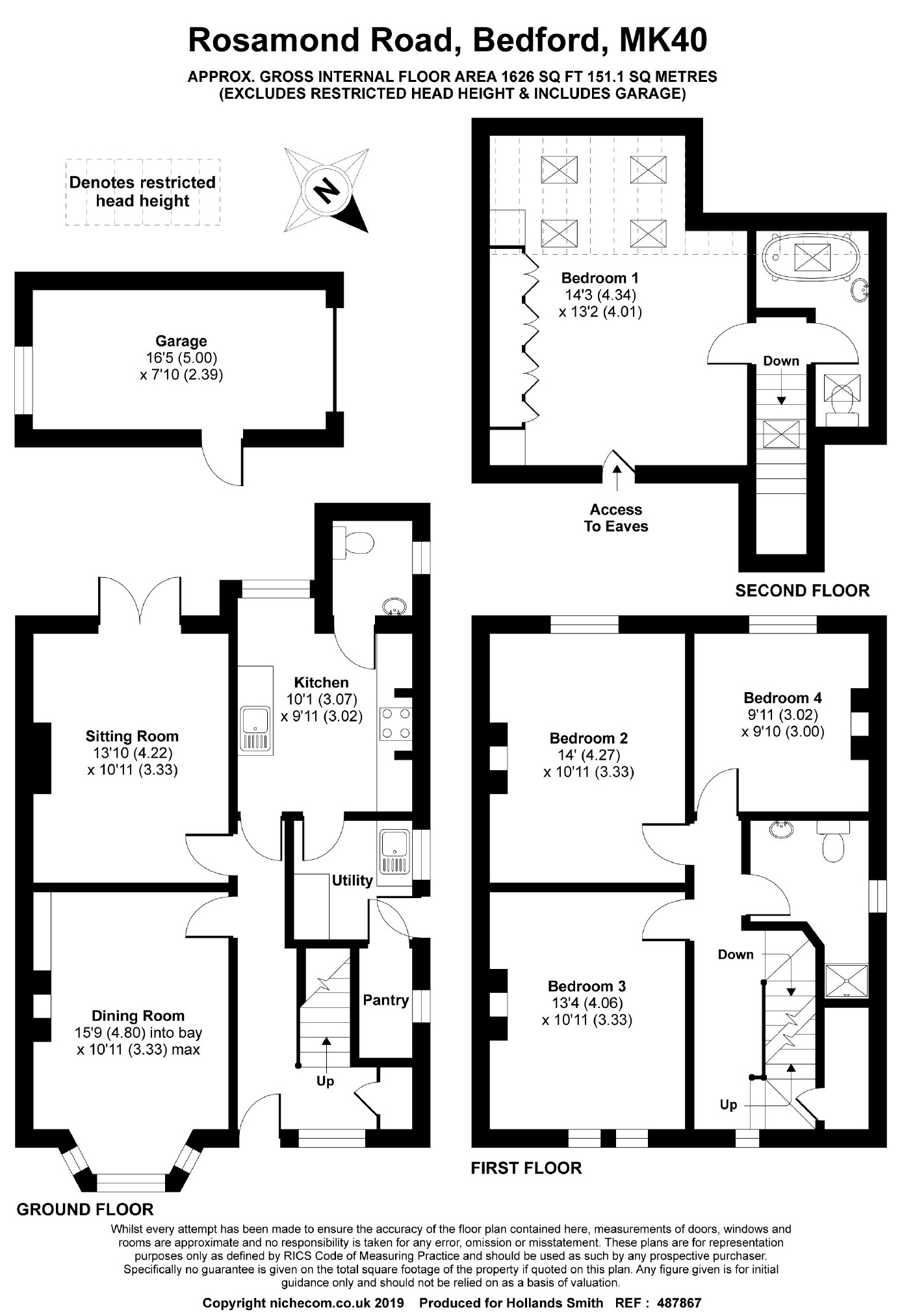 4 Bedrooms Semi-detached house for sale in Rosamond Road, Bedford MK40