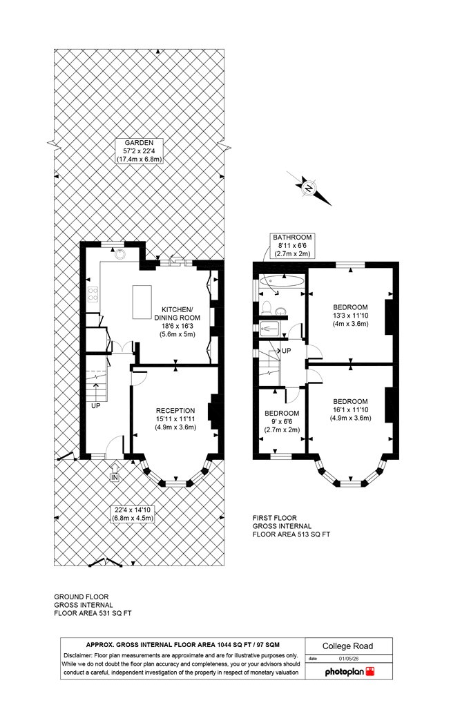 155, College Road, London floorplan