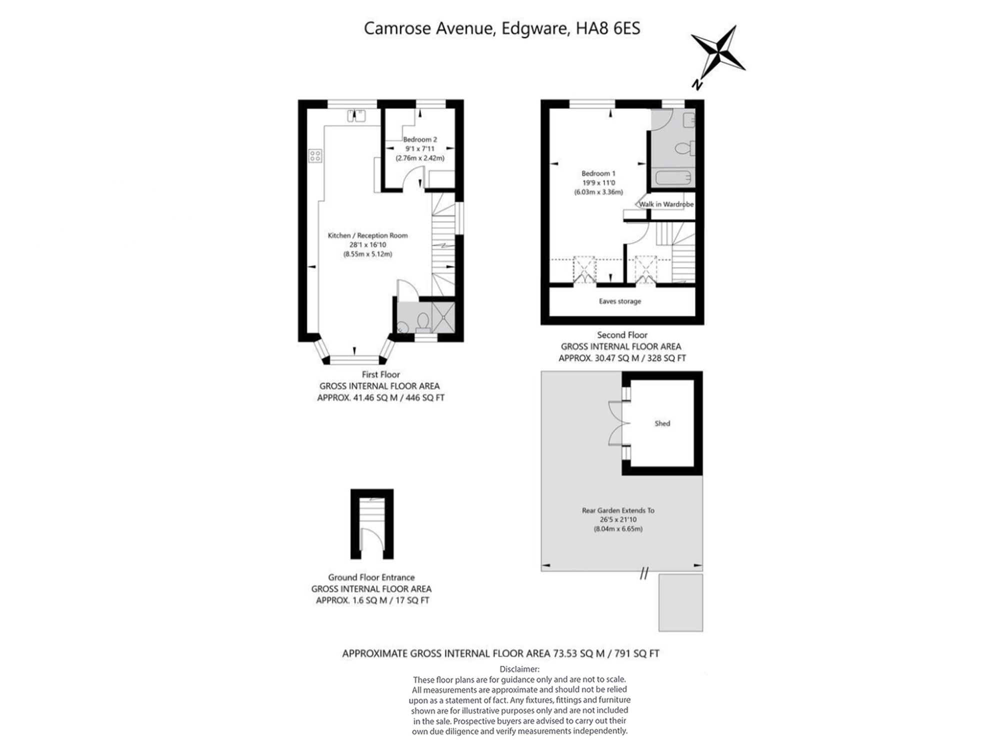 Flat 2, 91 Camrose Avenue, Edgware floorplan