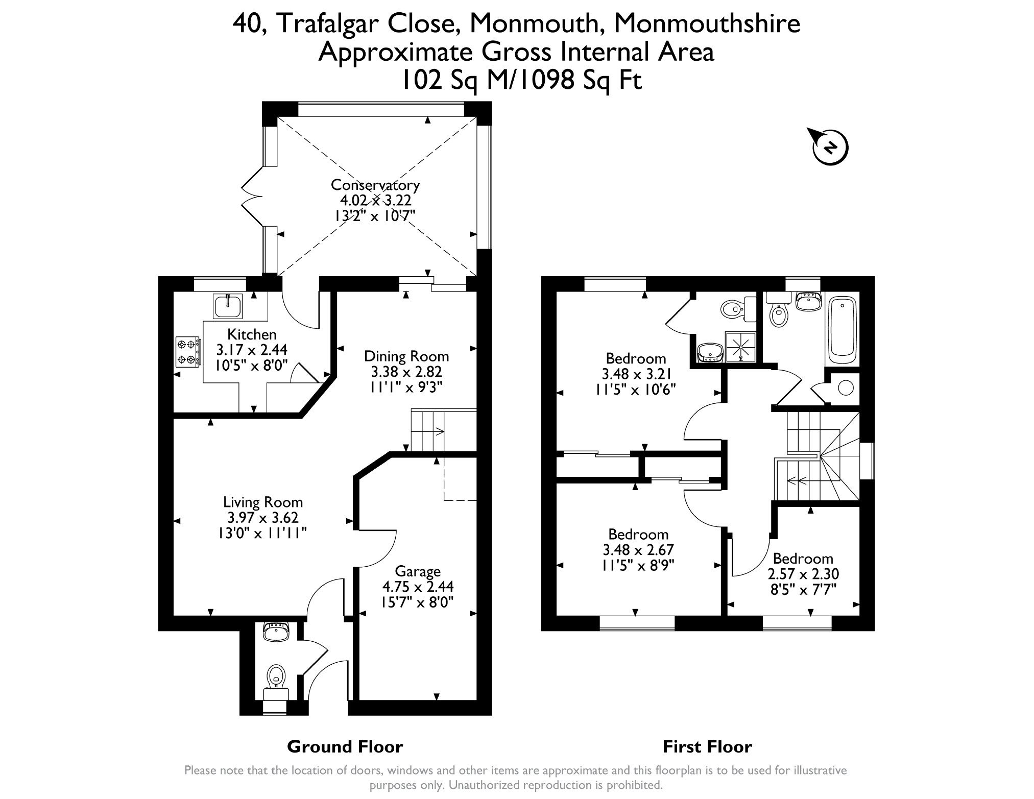 40, Trafalgar Close, Monmouth floorplan