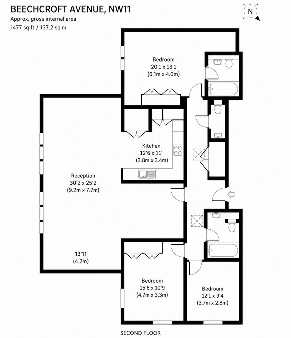Flat 9, 26, Beechcroft Avenue, London floorplan