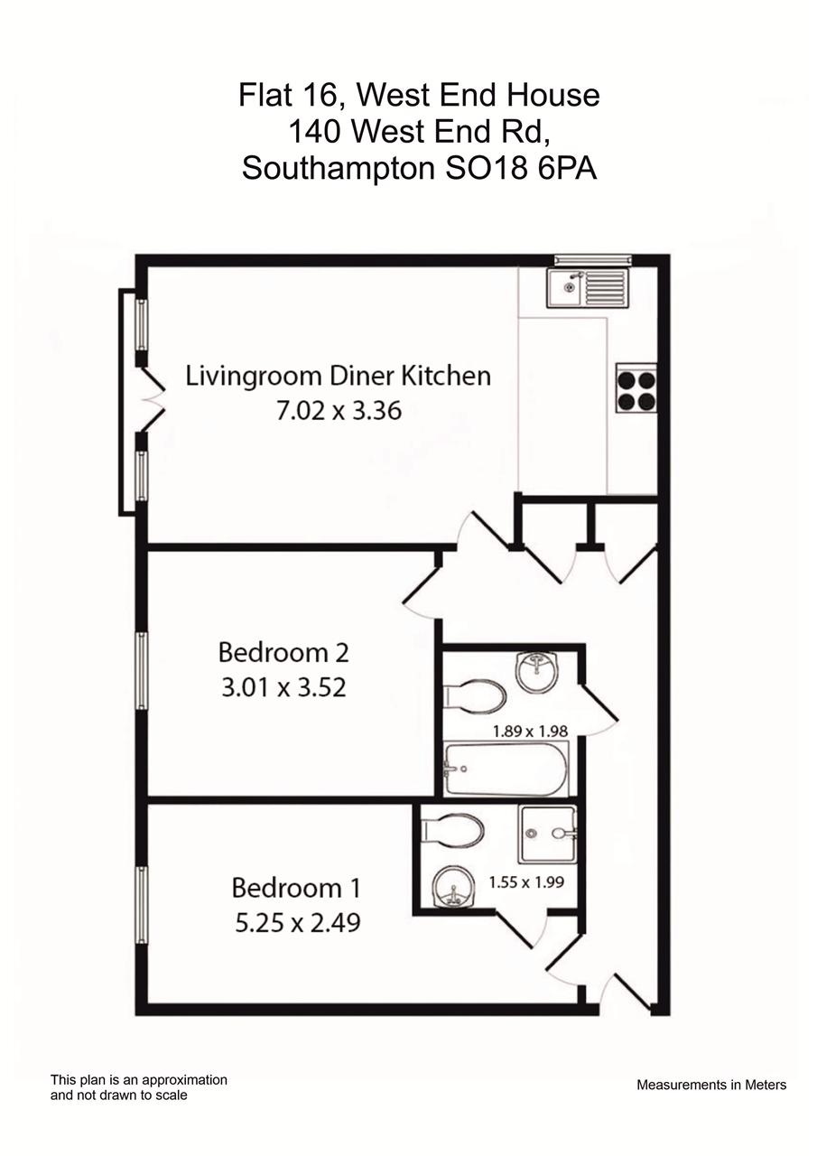 Flat 16, West End House, Southampton floorplan
