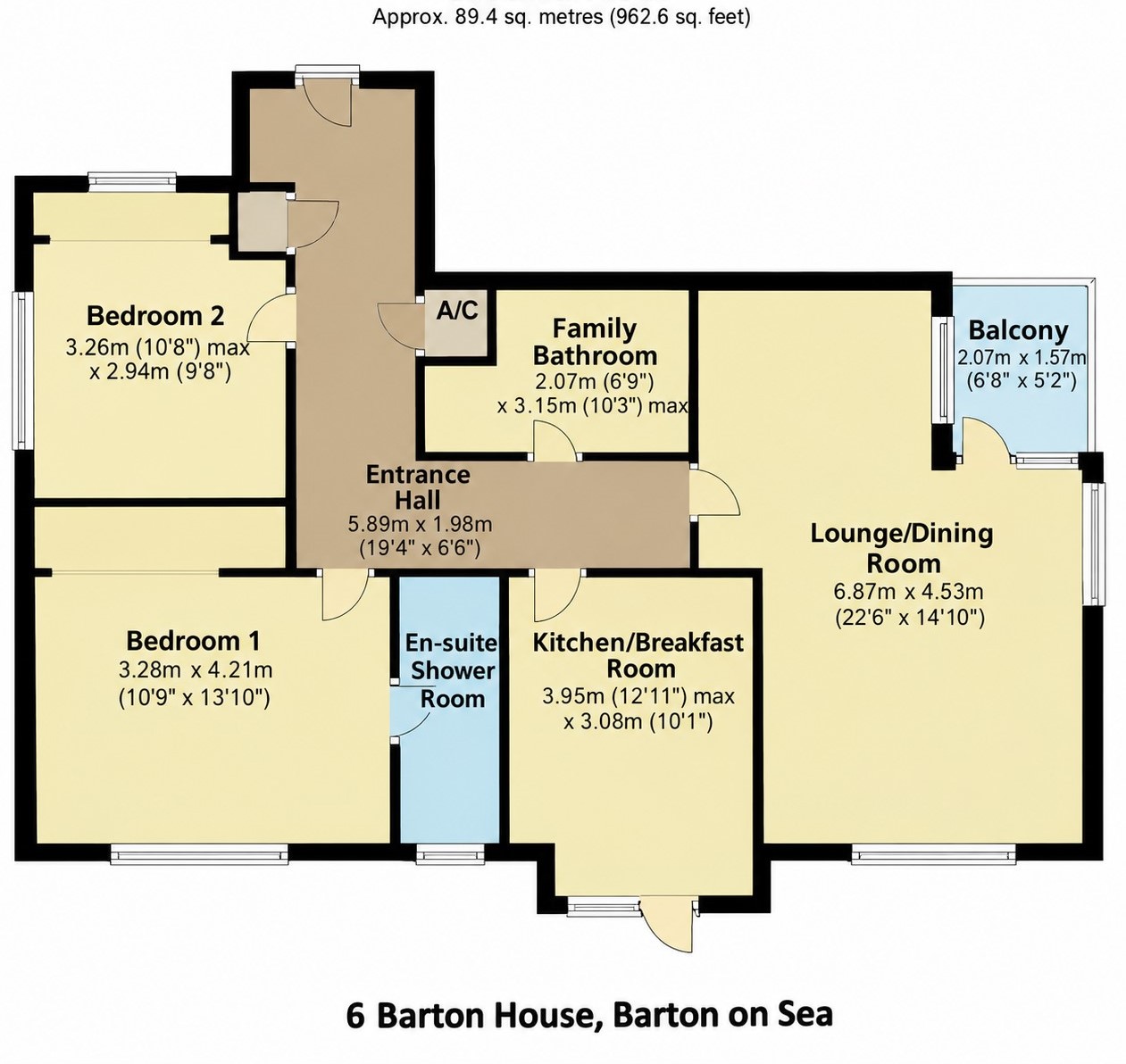 6, Barton House, 2 Marine Drive floorplan
