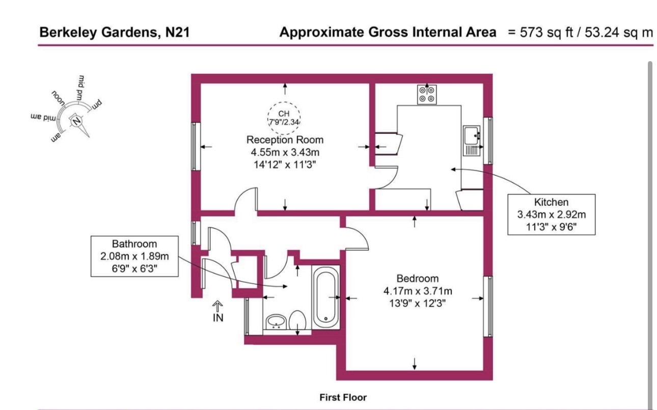 70, Berkeley Gardens, London floorplan