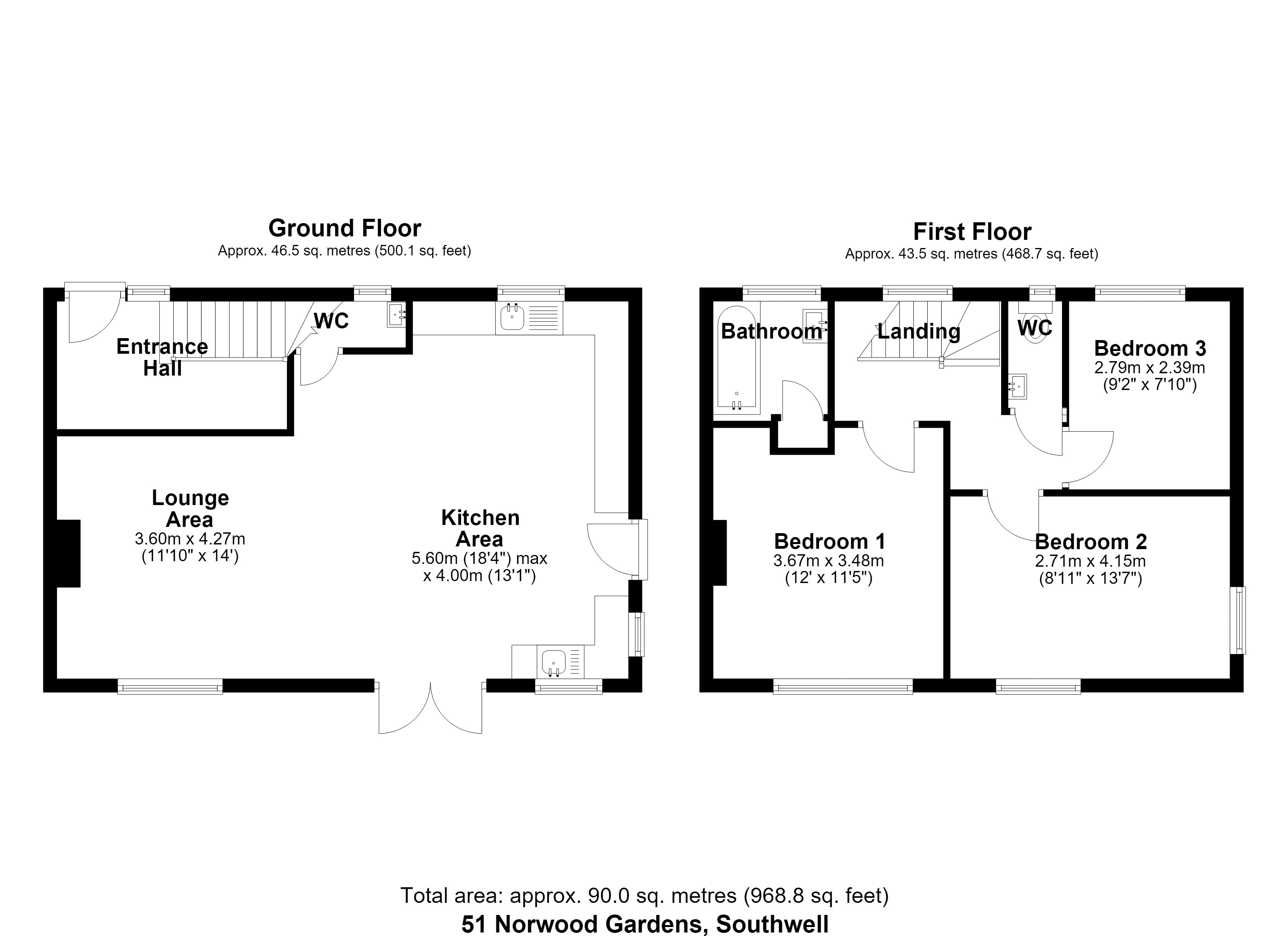 51, Norwood Gardens, Southwell floorplan