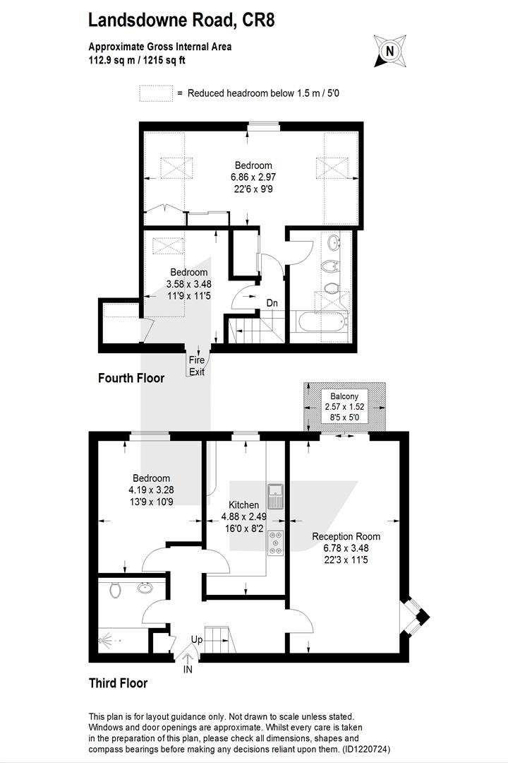 53 French Apartments, Lansdowne Road, Purley floorplan
