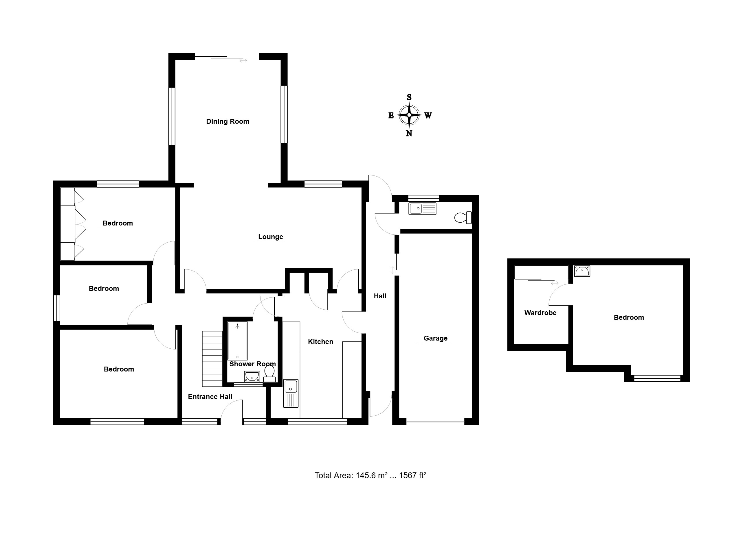 Southways, Bells Cross Road, Barham, Ipswich, Suffolk, IP6  floorplan