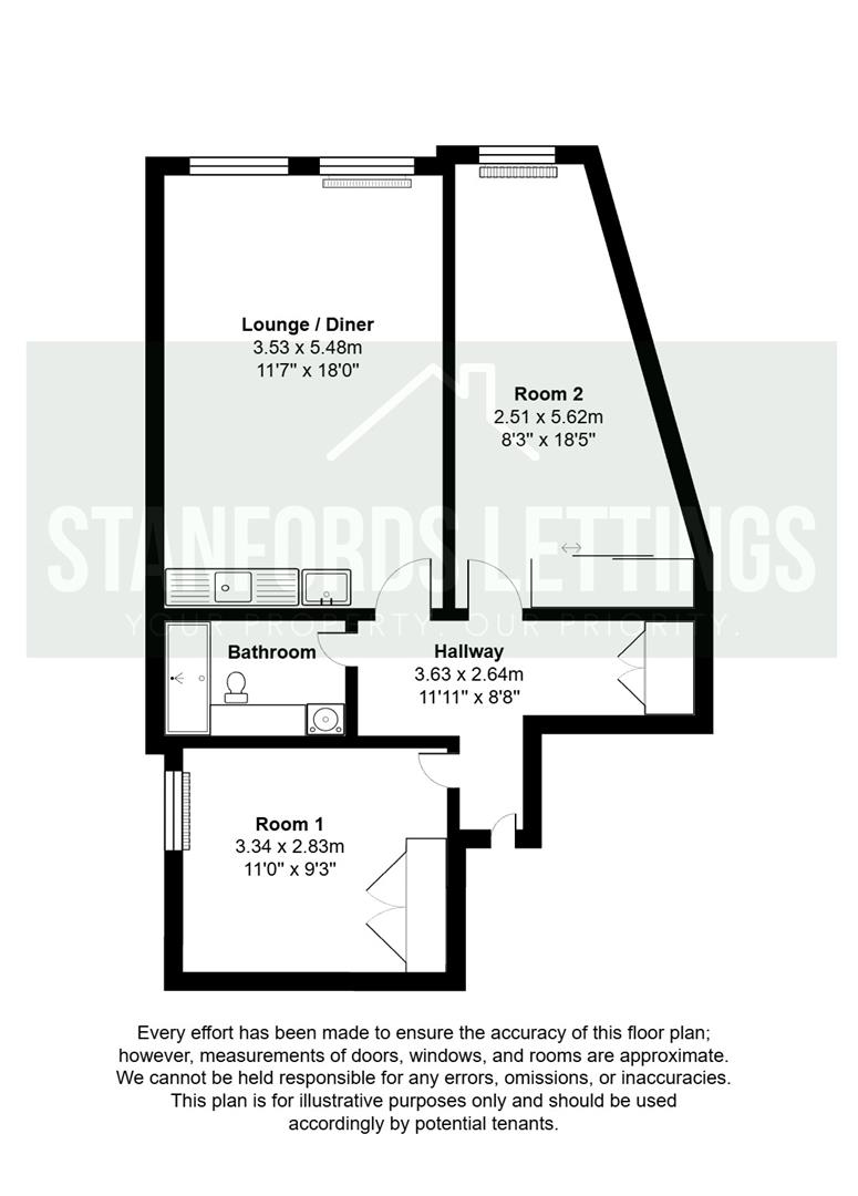 Flat 1A, 2 Bartholomews, Brighton floorplan