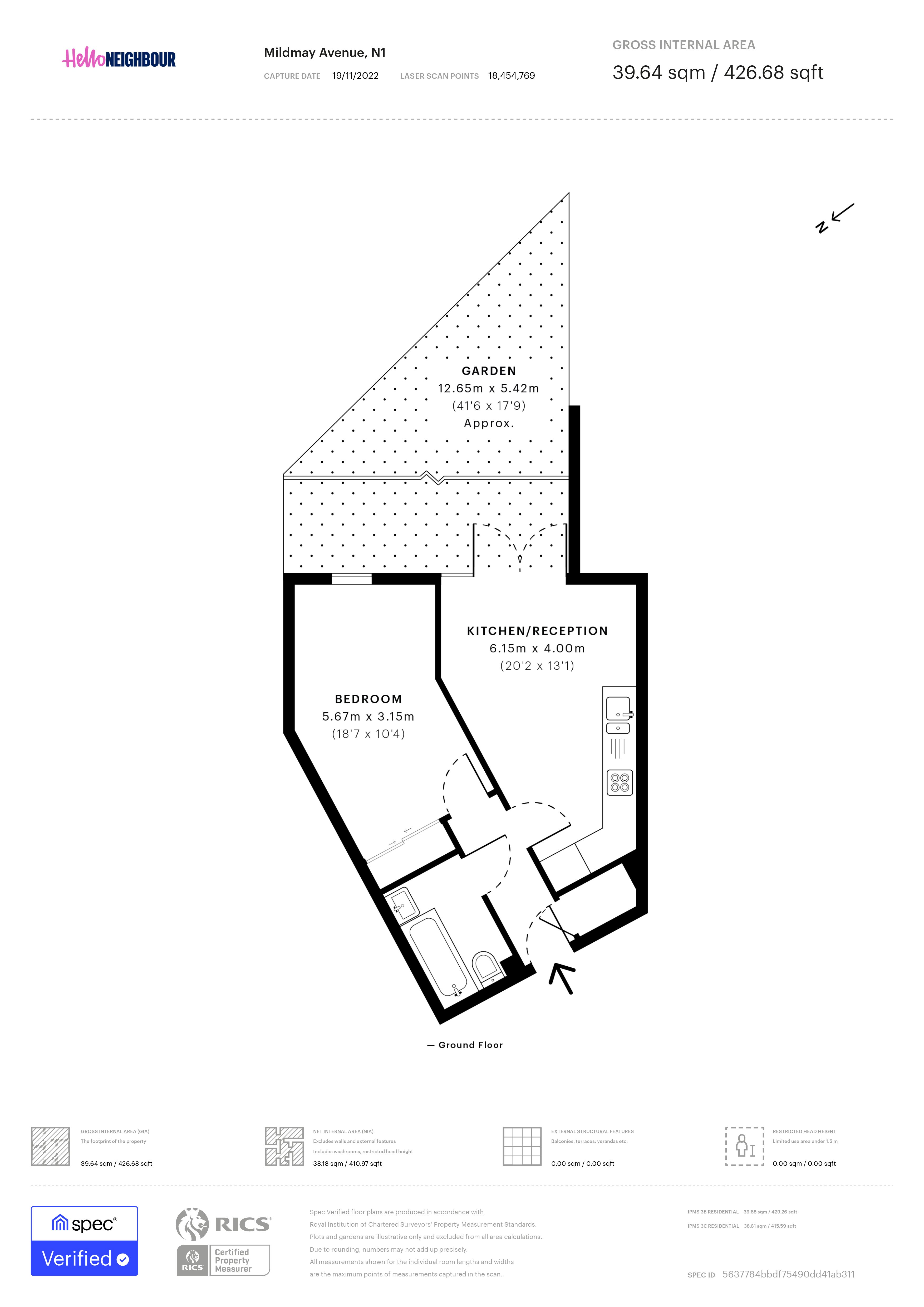 Mildmay Avenue, London N1, 1 bedroom flat to rent 63297733
