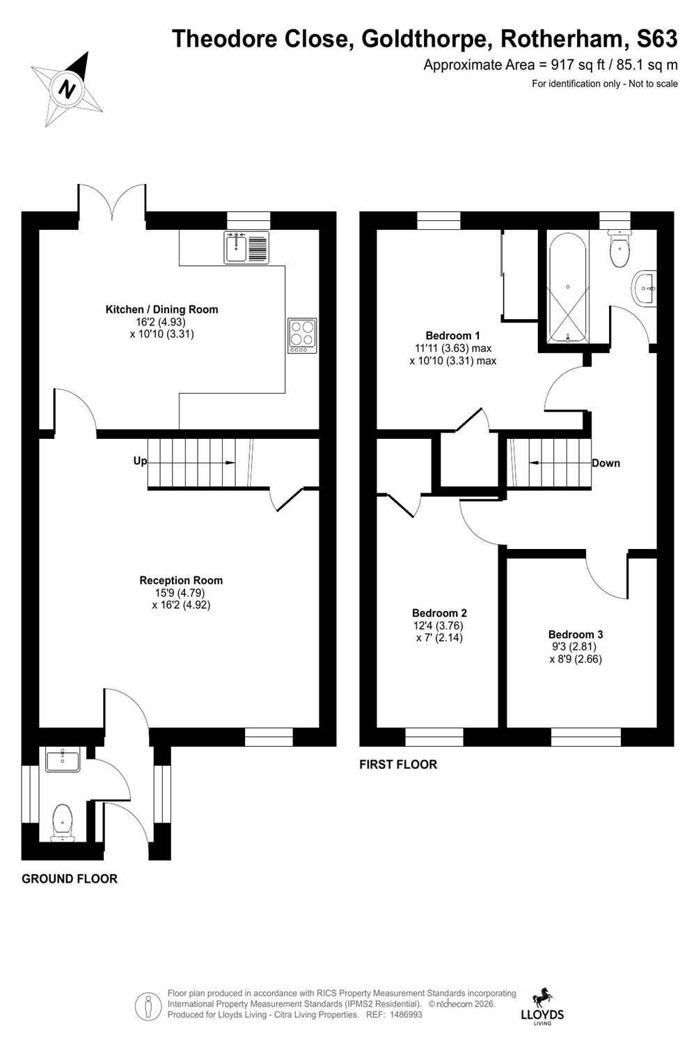24, Theodore Close, Goldthorpe, Rotherham floorplan