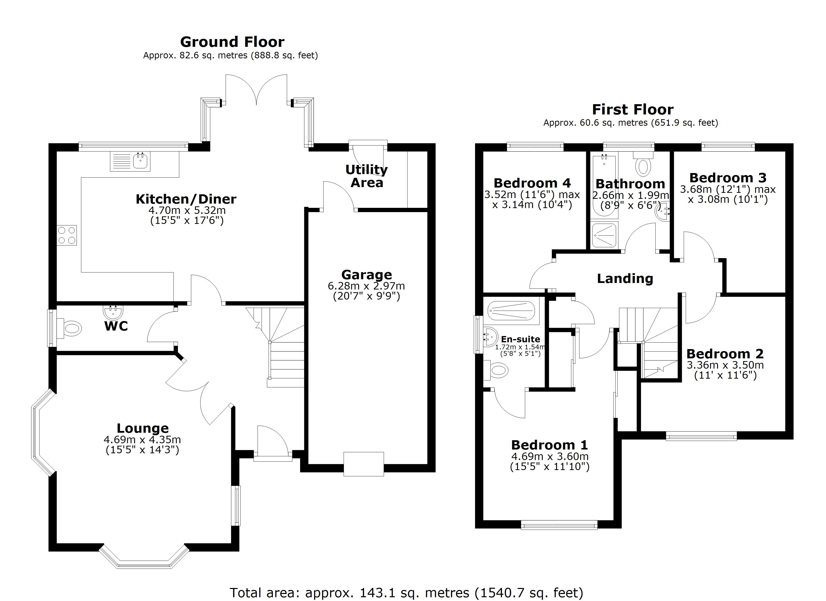 6, Monsella Grove, Retford floorplan