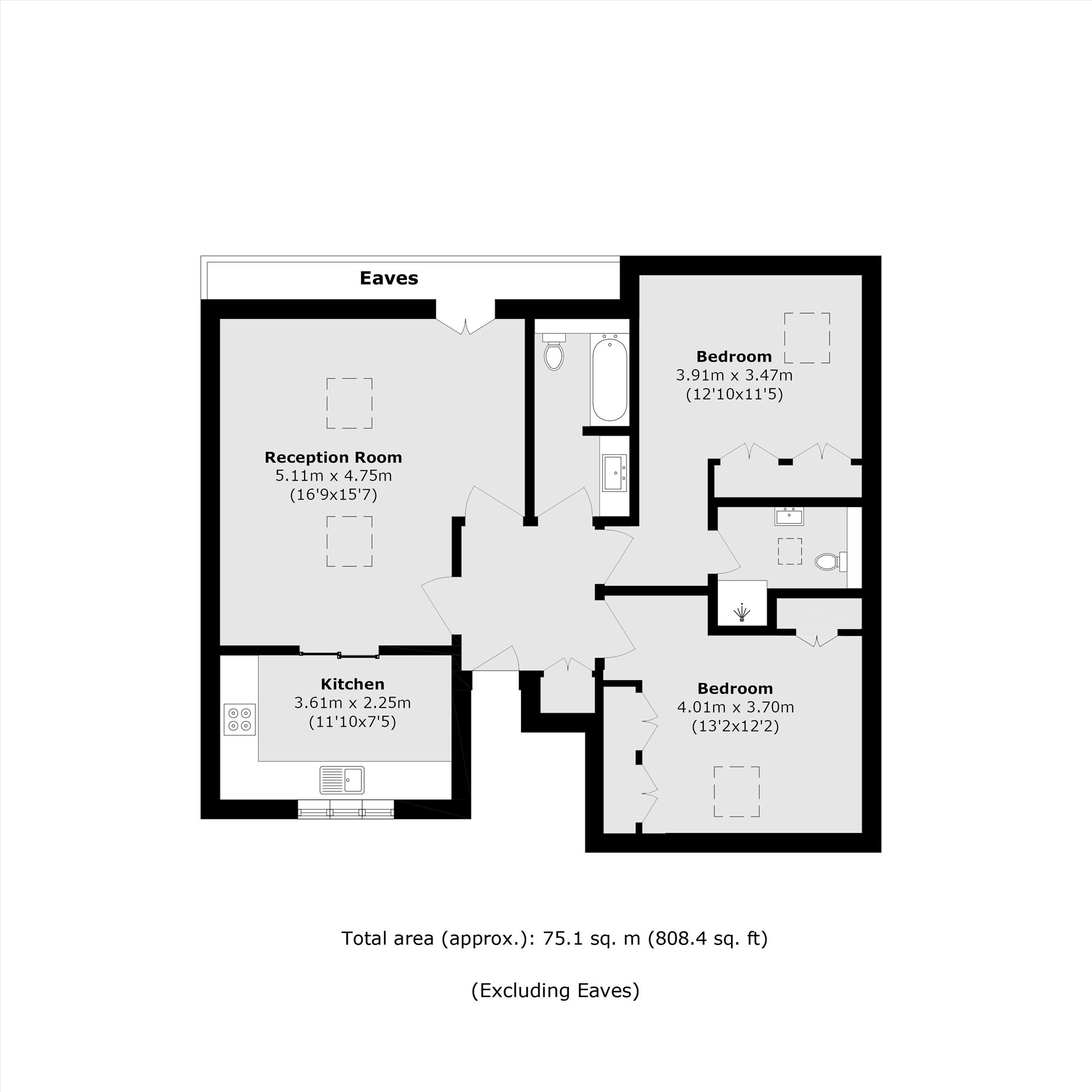 Flat 5, 1, Woodville Road, London floorplan
