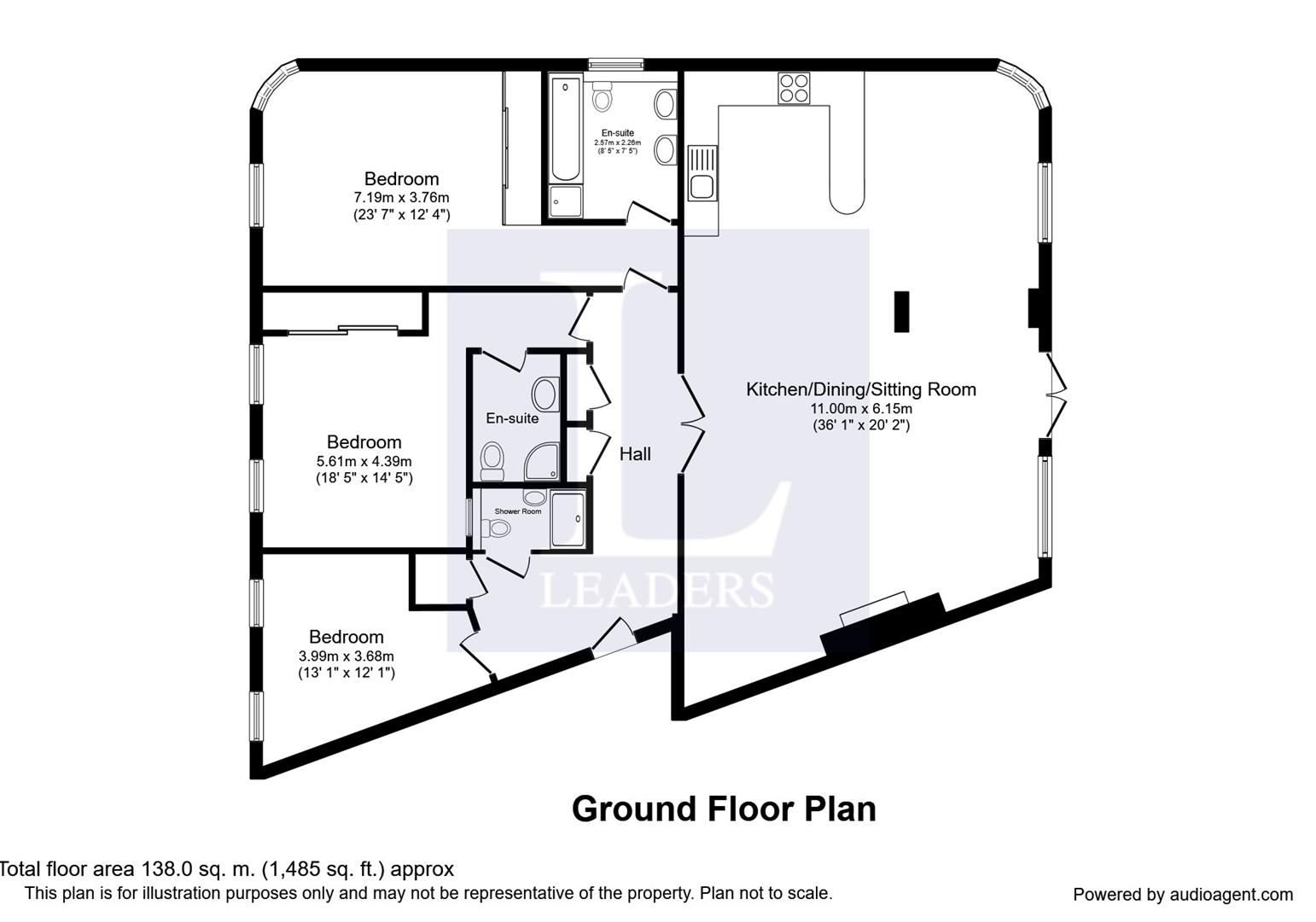 3 bedroom apartment in Eastbourne