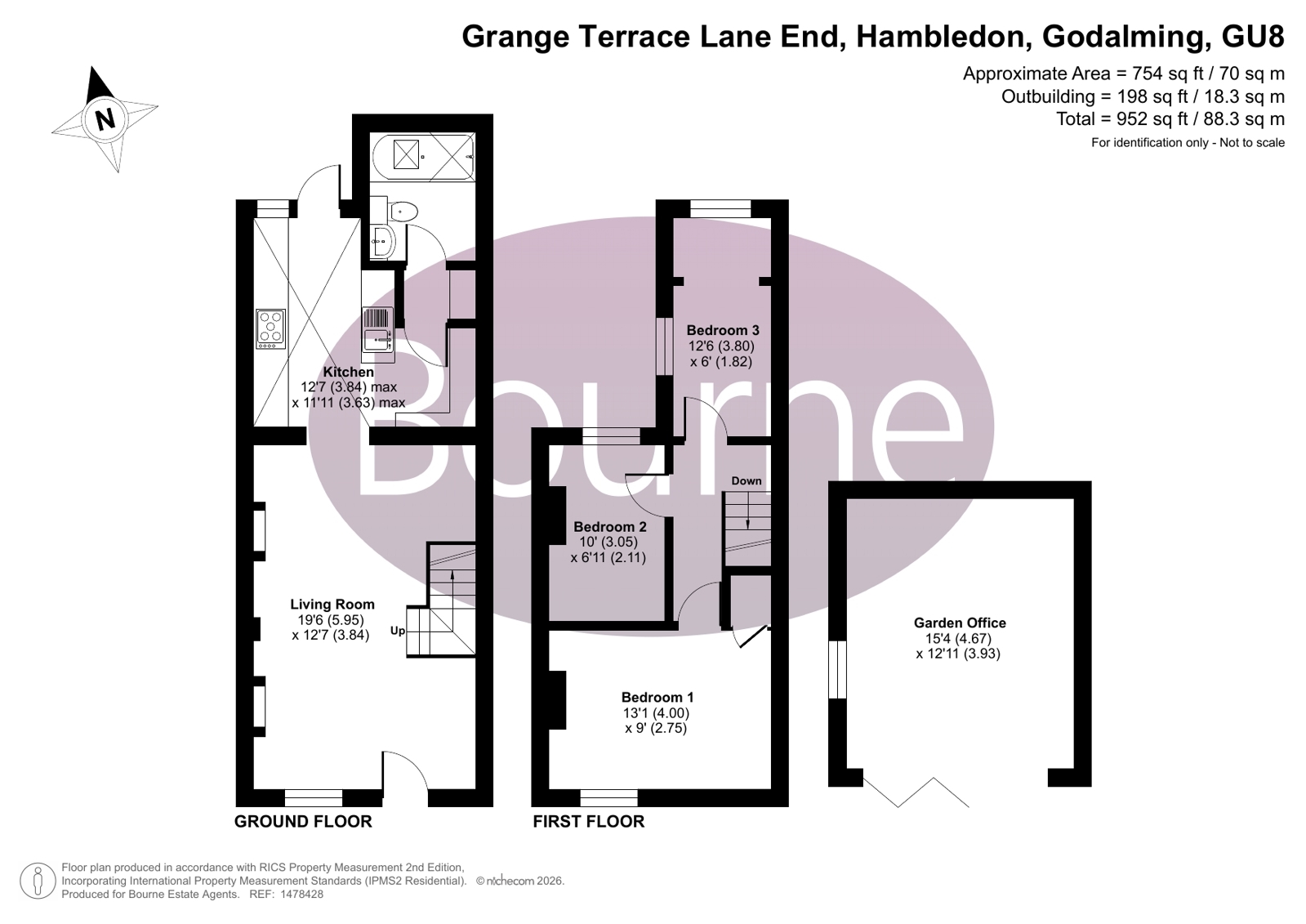 3 Grange Terrace,, Lane End, Godalming floorplan