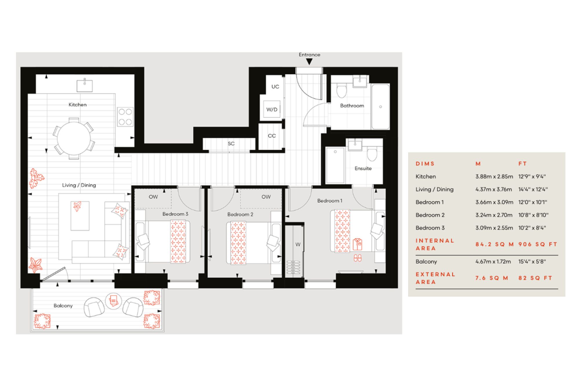 B10.04 Botanical Apts 120 Bow Common Ln, London, London floorplan